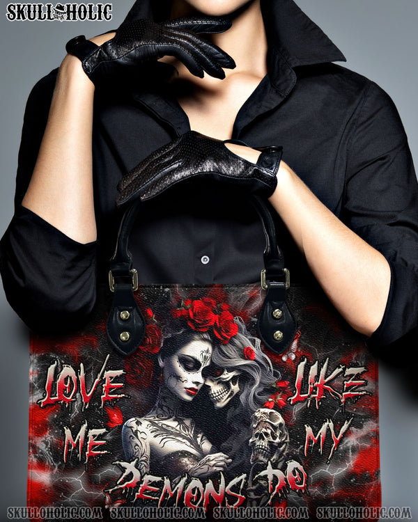 LOVE ME LIKE MY DEMONS DO LEATHER HANDBAG - YHDU0409244