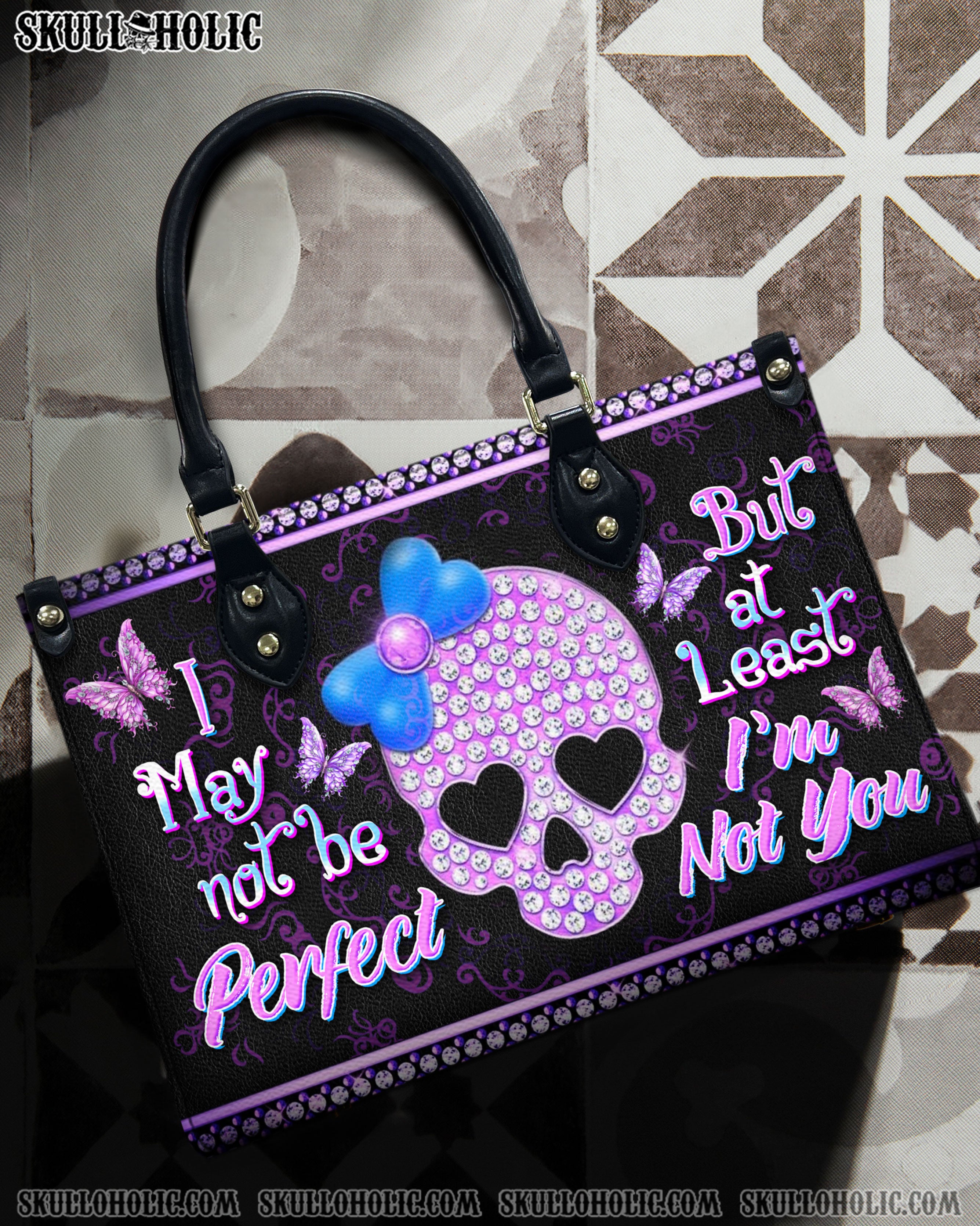 I MAY NOT BE PERFECT LEATHER HANDBAG - YHDU0508241