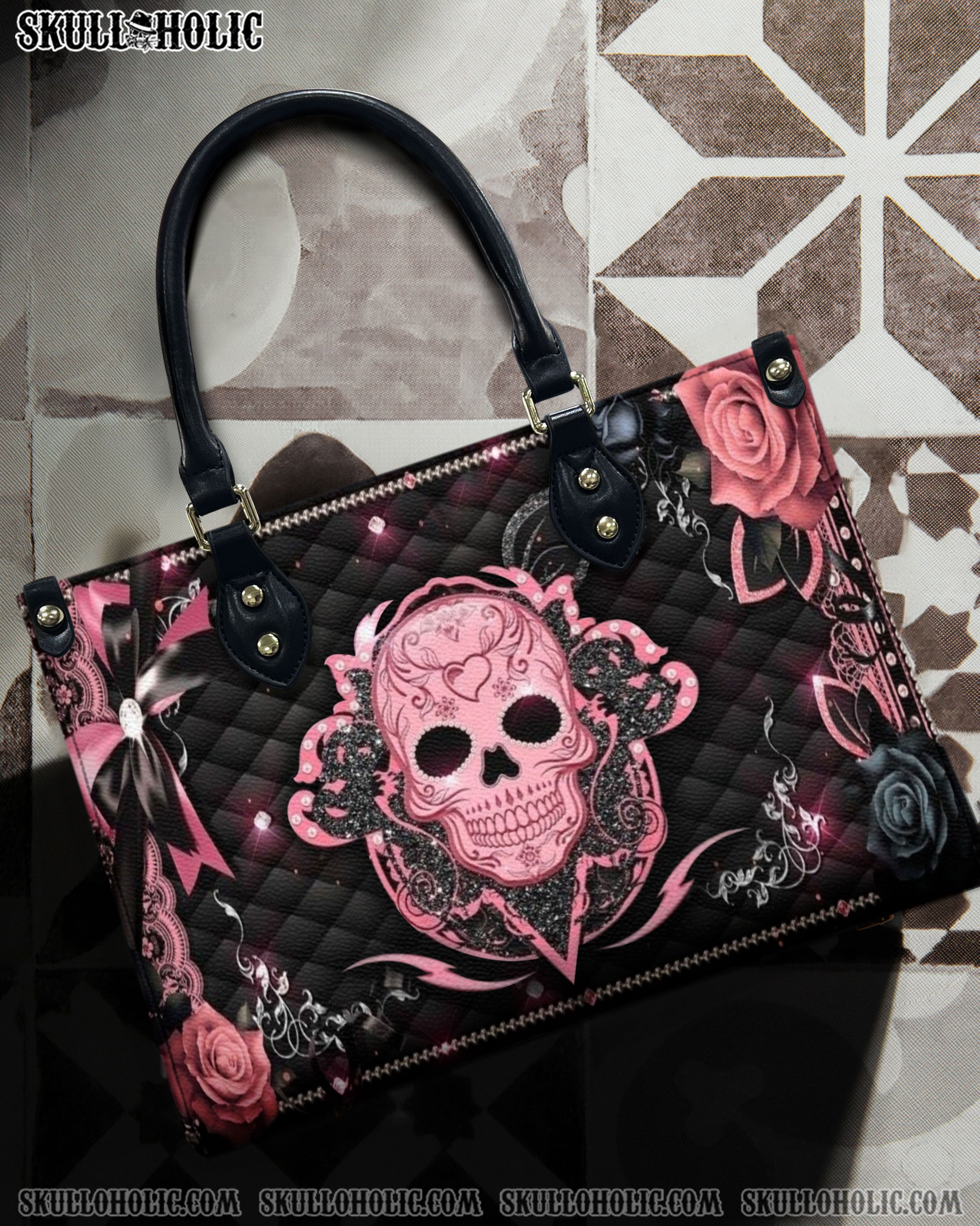 SUGAR SKULL LEATHER HANDBAG - YHDU2208244