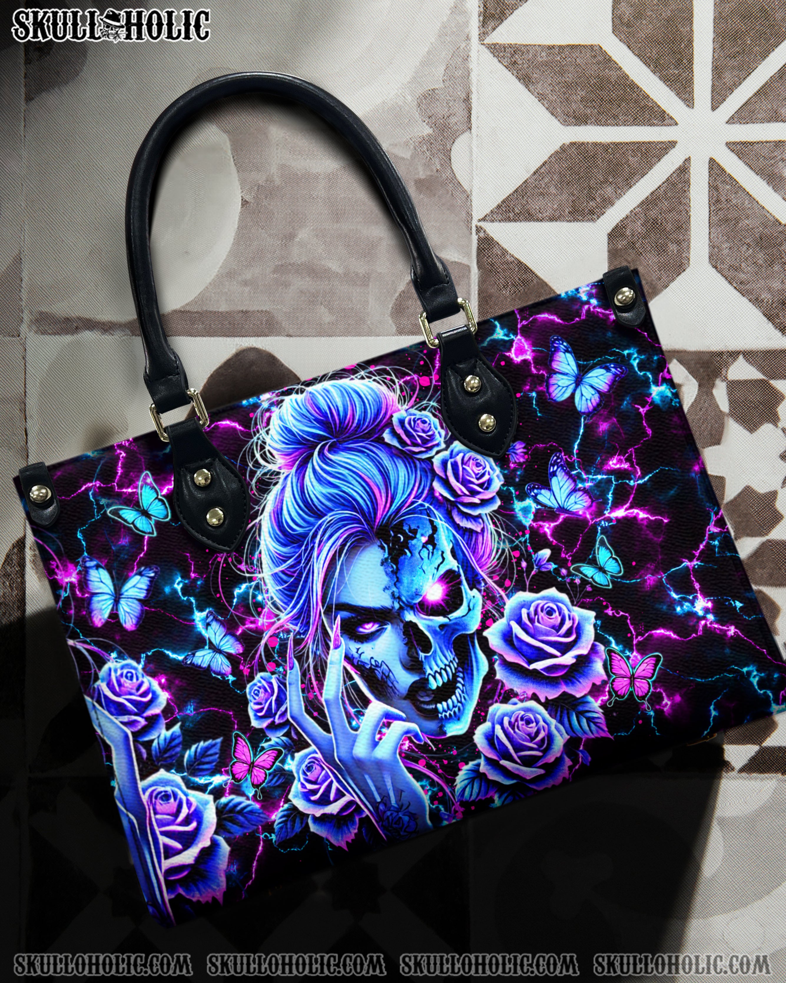 SKULL LADY LEATHER HANDBAG - YHDU2412244