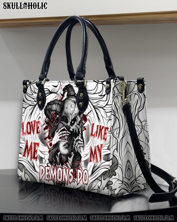 LOVE ME LIKE MY DEMONS DO LEATHER HANDBAG - YHDU2705244