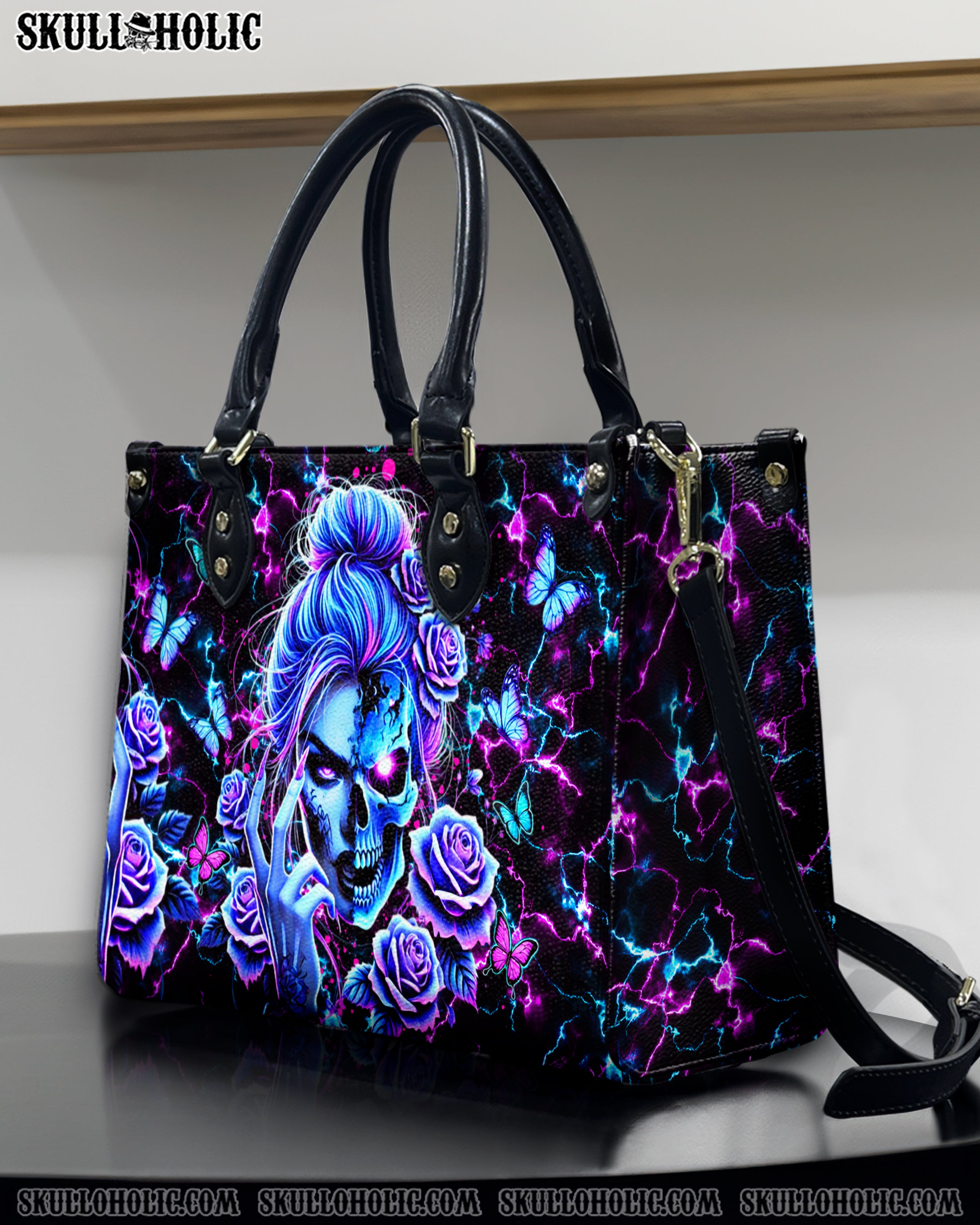 SKULL LADY LEATHER HANDBAG - YHDU2412244