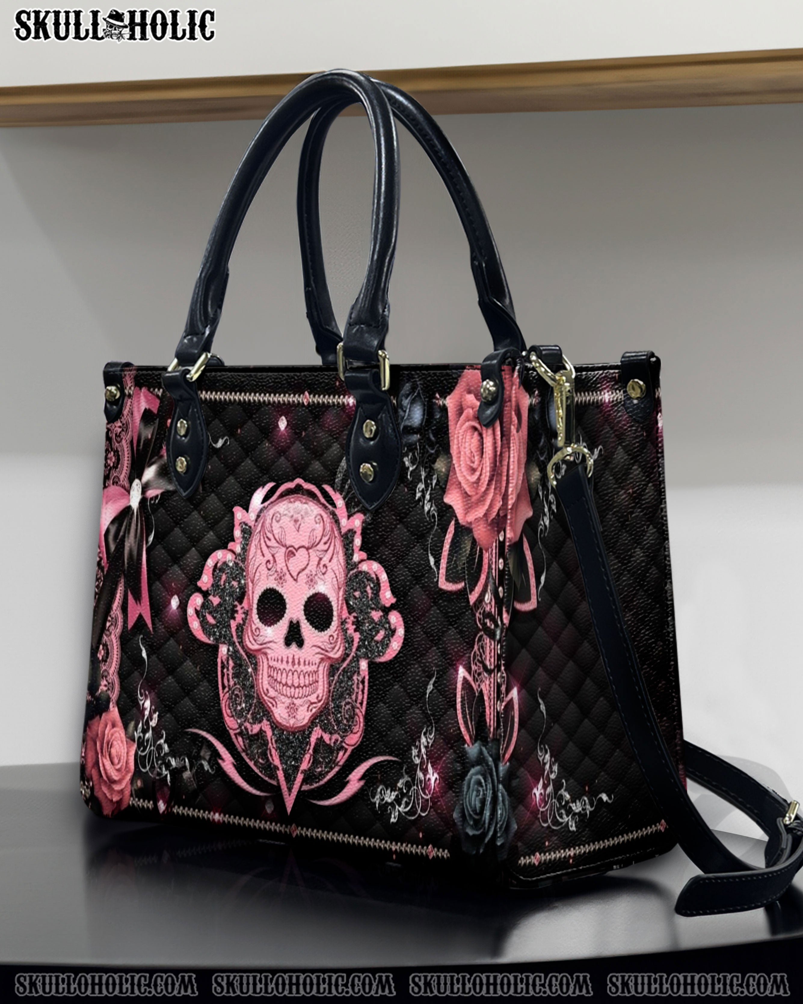 SUGAR SKULL LEATHER HANDBAG - YHDU2208244