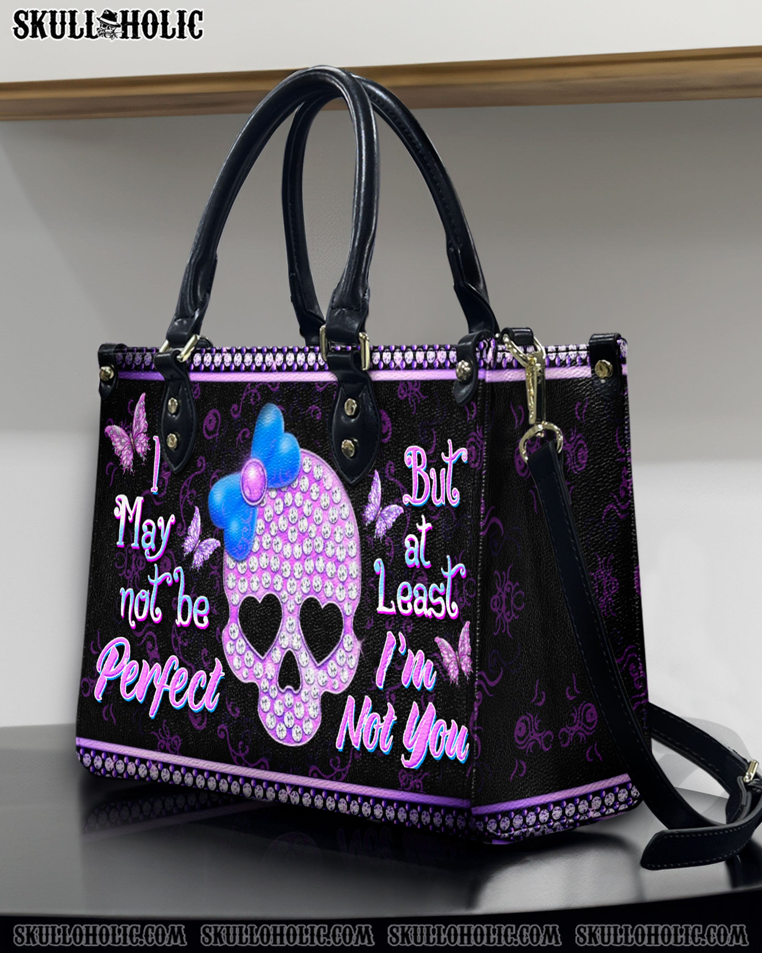 I MAY NOT BE PERFECT LEATHER HANDBAG - YHDU0508241