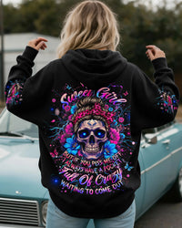 I AM A SWEET GIRL FLOWER SKULL ALL OVER PRINT - YHHG0601262
