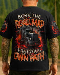 BURN THE ROAD MAP TRUCKER SKULL ALL OVER PRINT - TYQY2907252