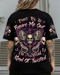 DON'T TRY TO FIGURE ME OUT SKULL BUTTERFLY ALL OVER PRINT - TYLN1808263