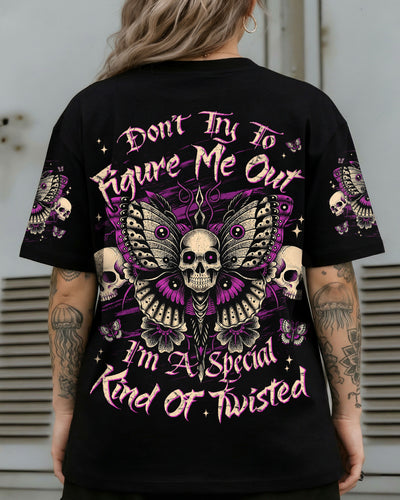 DON'T TRY TO FIGURE ME OUT SKULL BUTTERFLY ALL OVER PRINT - TYLN1808263