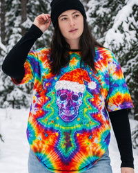 CHRISTMAS TREE SANTA SKULL SWIRL ALL OVER PRINT - TYQY1910264