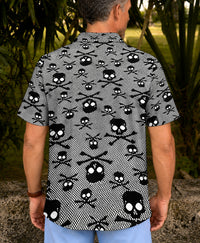 BLACK SKULL BONES POLO SHIRT - TLHG1006261