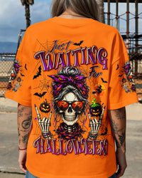 JUST WAITING FOR HALLOWEEN MESSY BUN ALL OVER PRINT - TYLN2307262