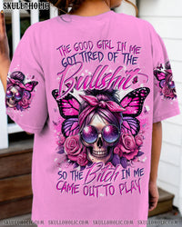THE GOOD GIRL IN ME MESSY BUN BUTTERFLY ALL OVER PRINT - TYTD1405243