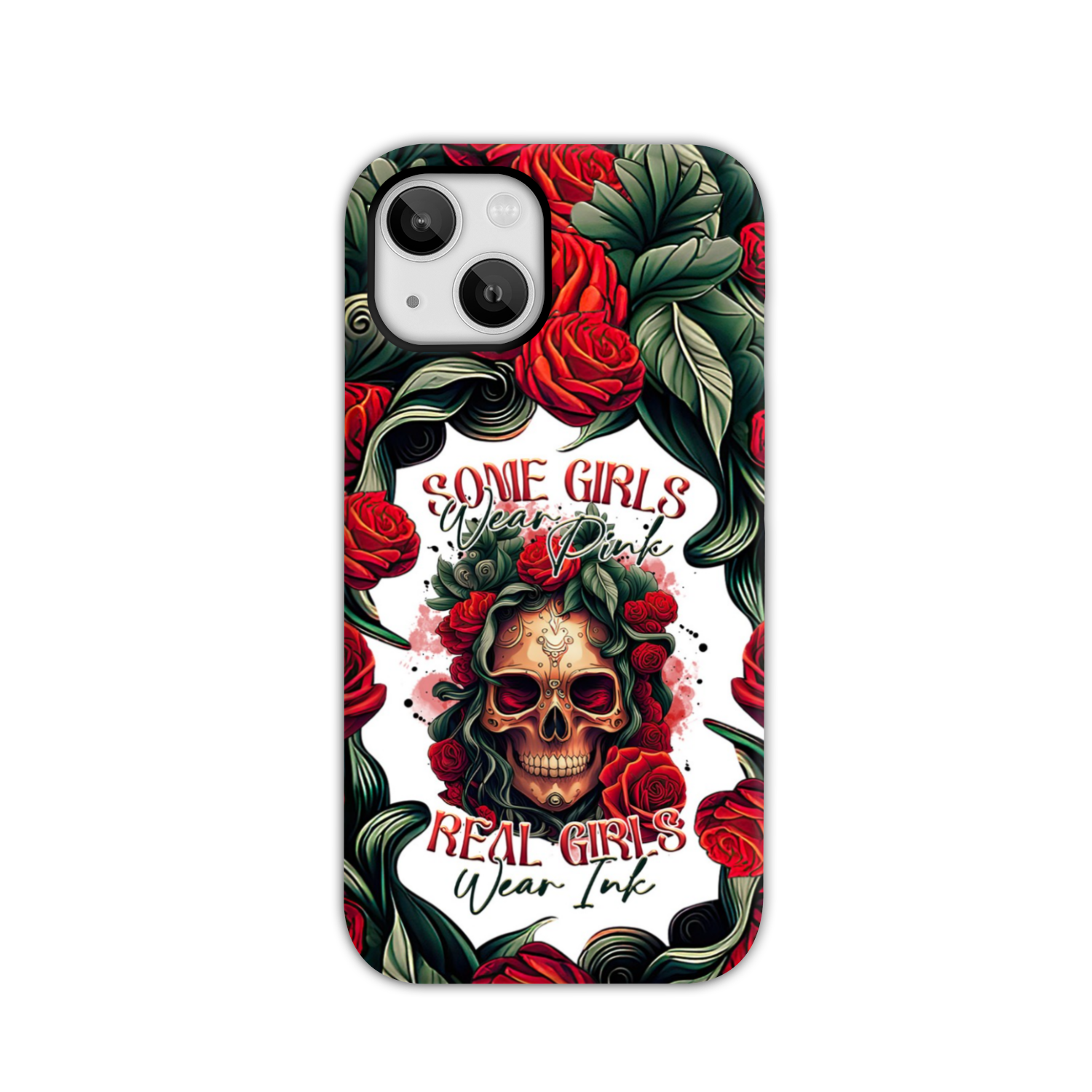 REAL GIRLS WEAR INK SKULL ROSE PHONE CASE - TLTR1407232