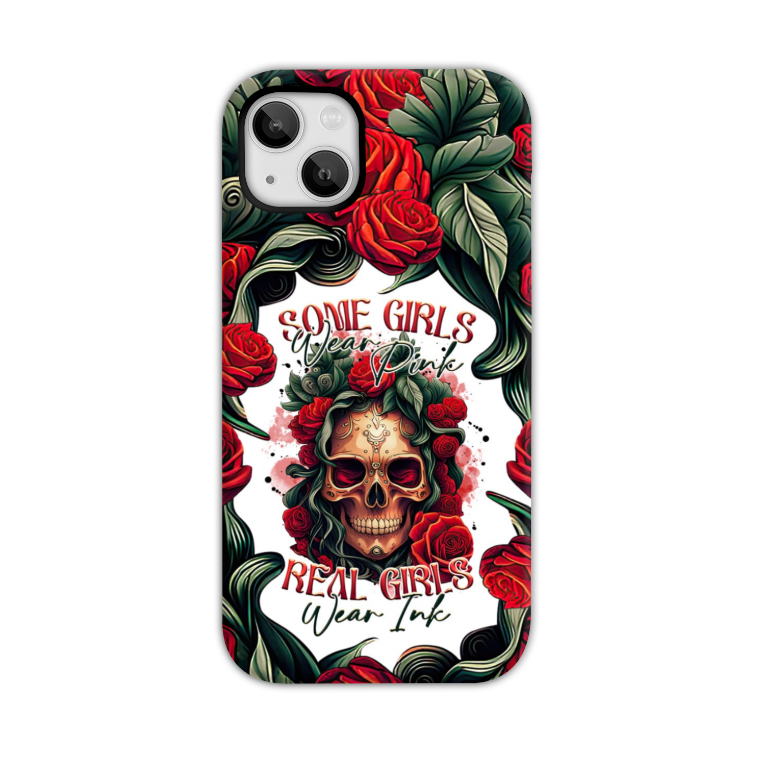 REAL GIRLS WEAR INK SKULL ROSE PHONE CASE - TLTR1407232