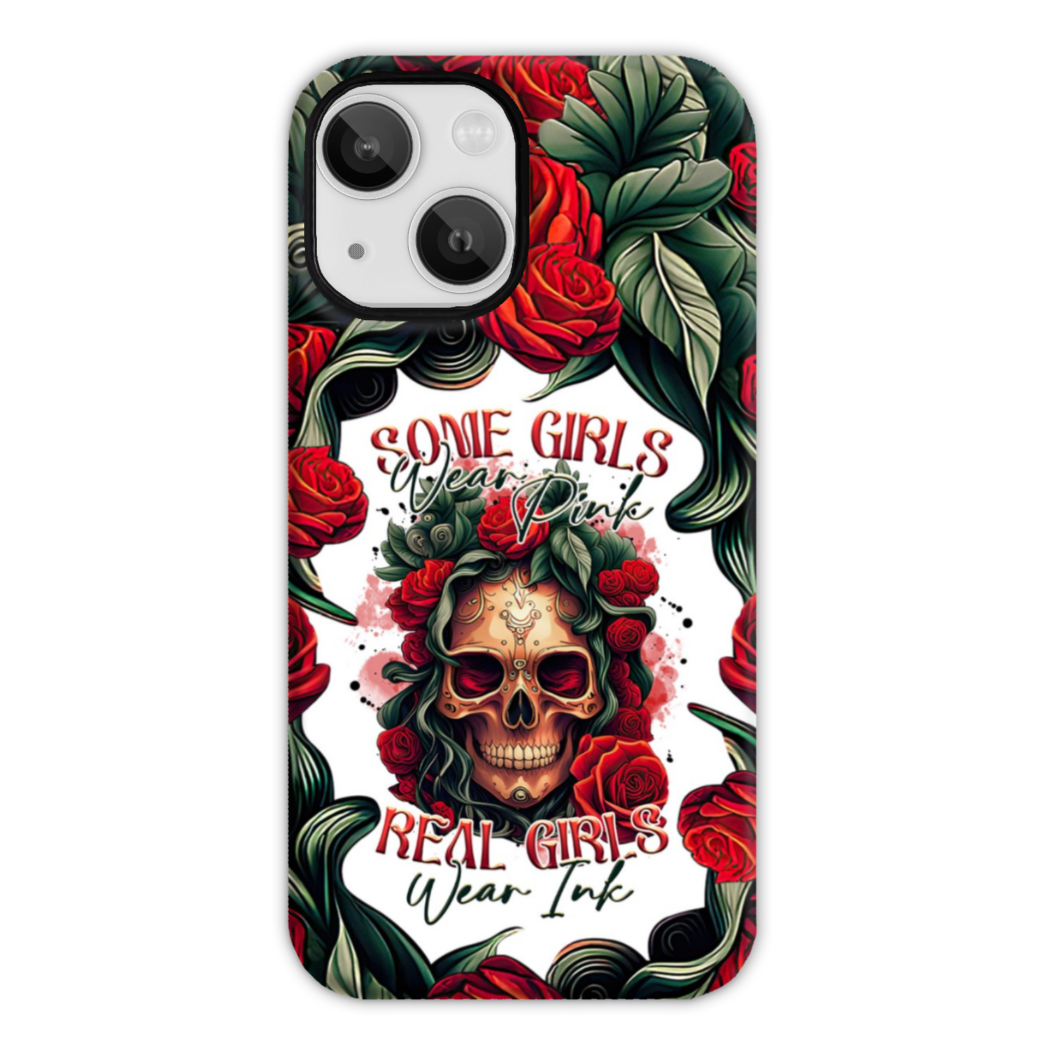 REAL GIRLS WEAR INK SKULL ROSE PHONE CASE - TLTR1407232