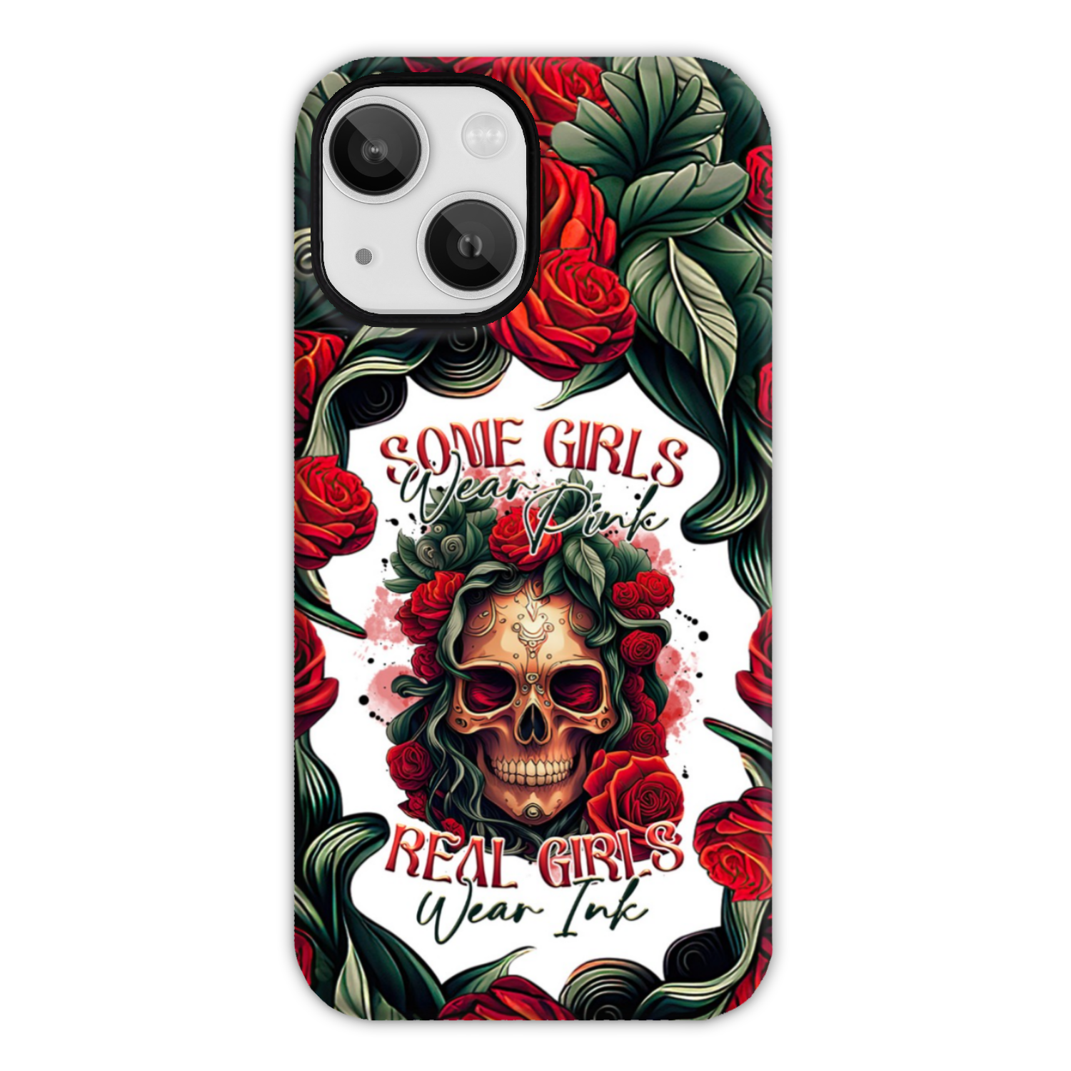 REAL GIRLS WEAR INK SKULL ROSE PHONE CASE - TLTR1407232