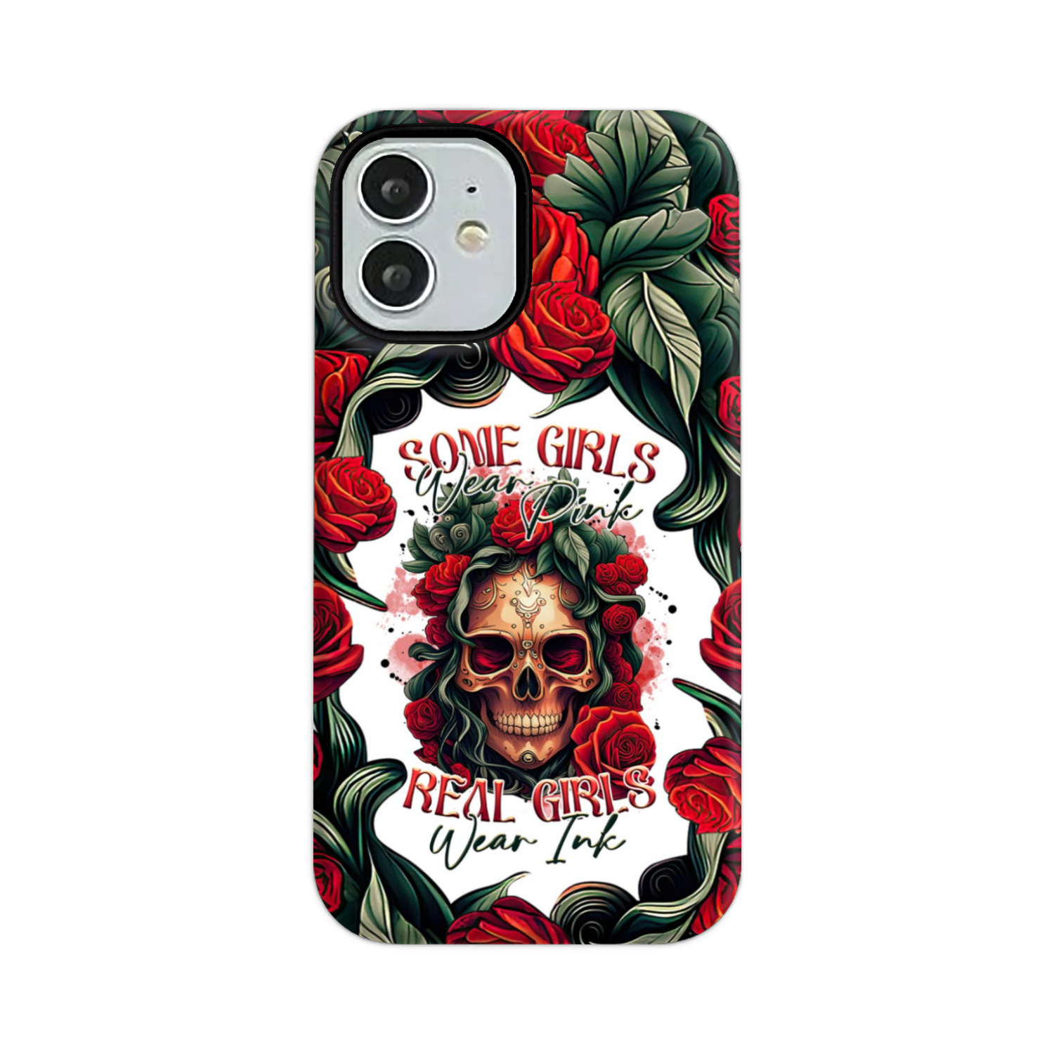 REAL GIRLS WEAR INK SKULL ROSE PHONE CASE - TLTR1407232