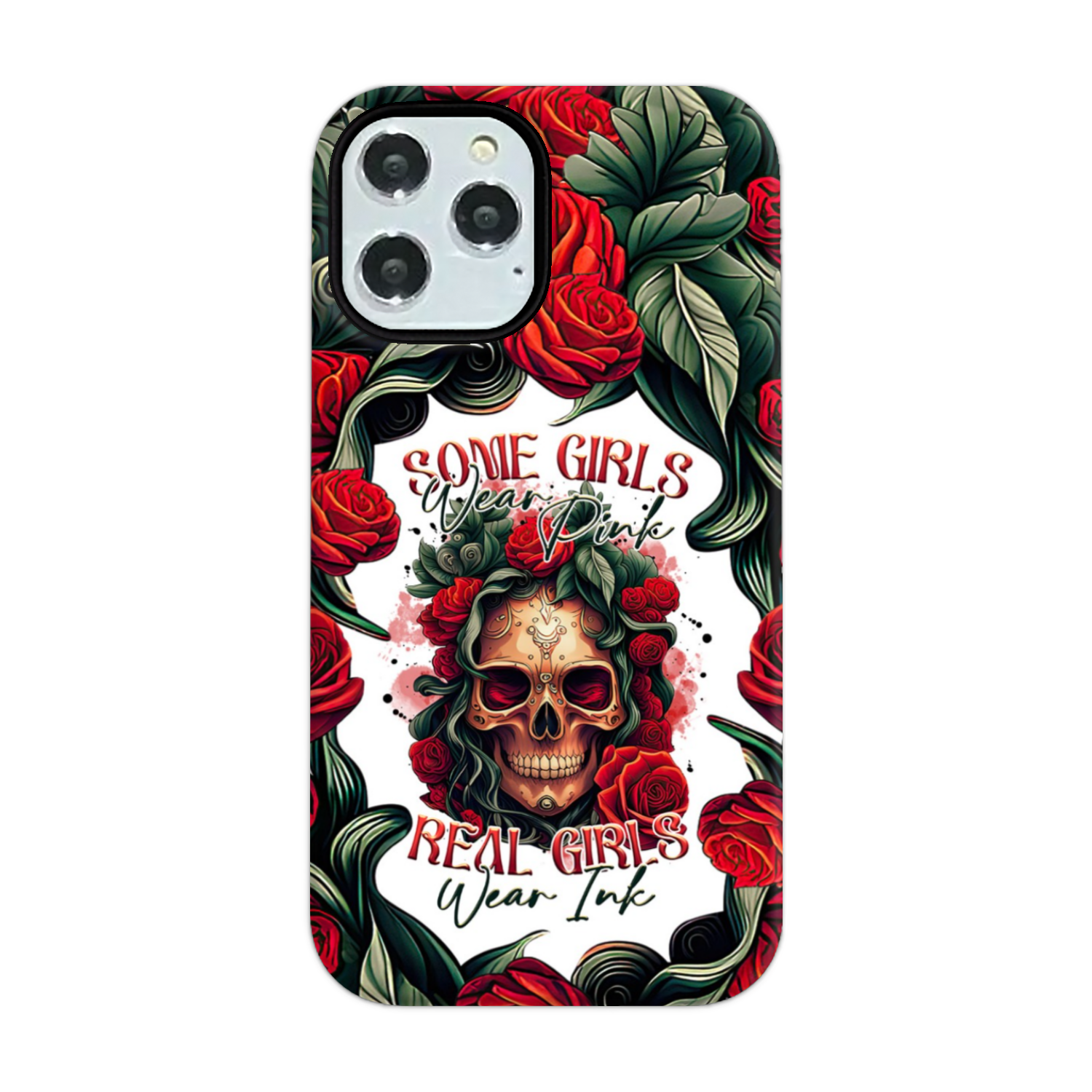 REAL GIRLS WEAR INK SKULL ROSE PHONE CASE - TLTR1407232