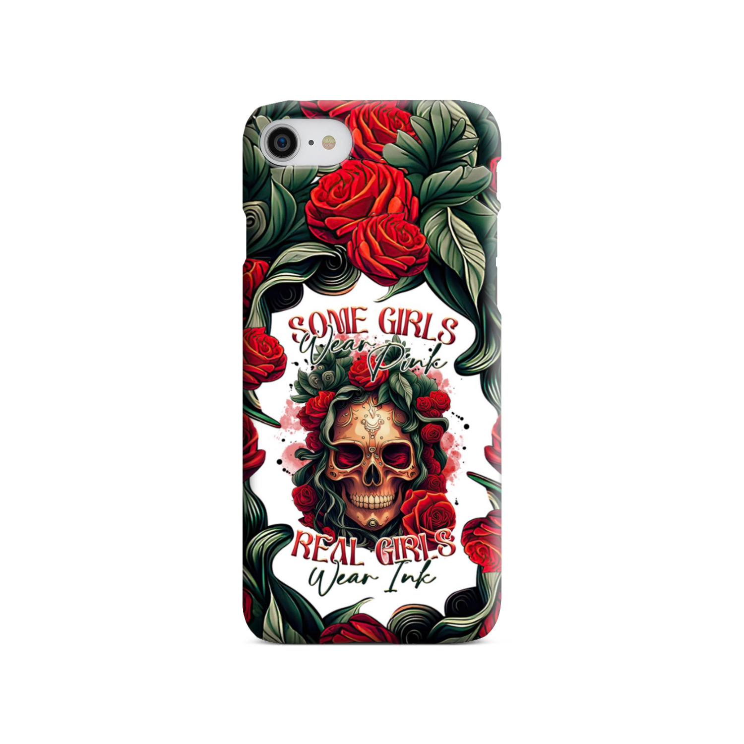 REAL GIRLS WEAR INK SKULL ROSE PHONE CASE - TLTR1407232