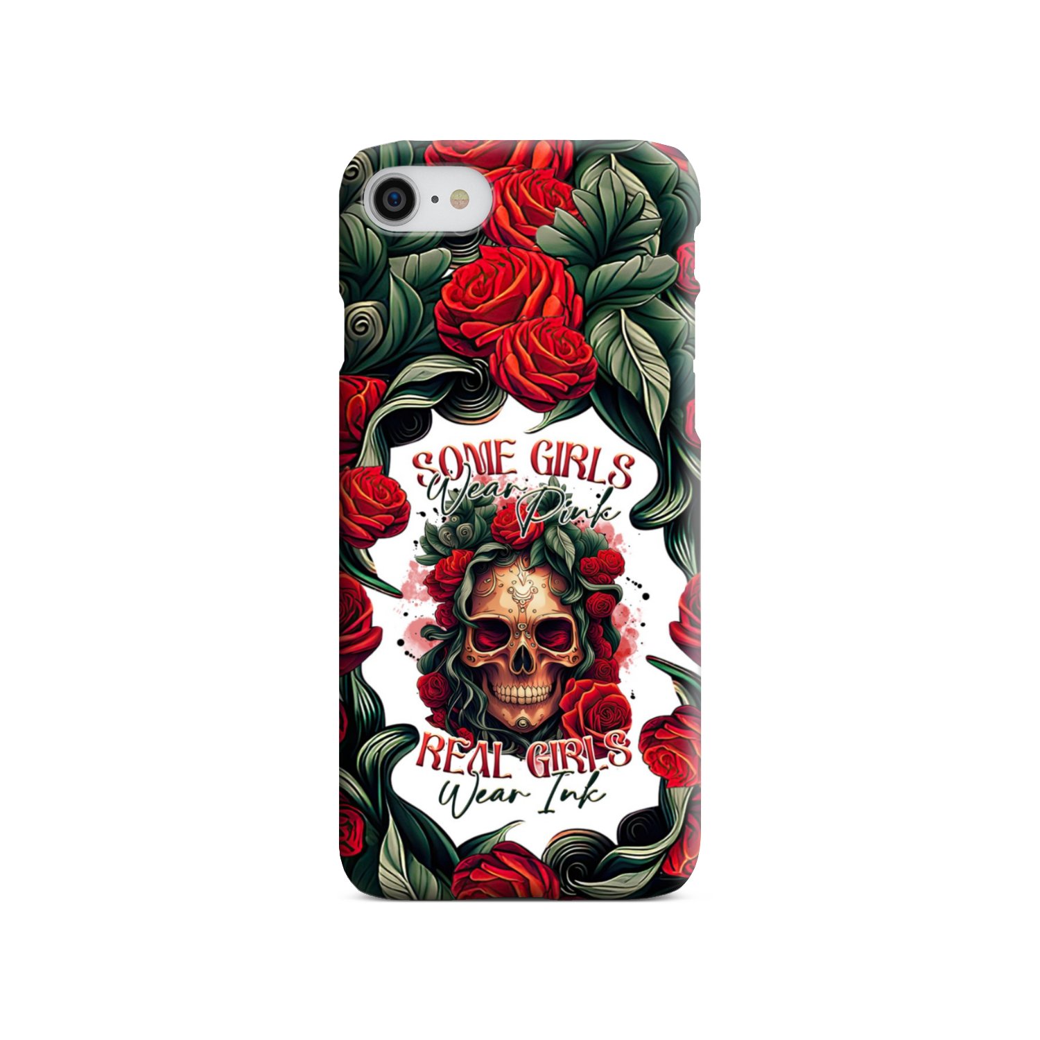 REAL GIRLS WEAR INK SKULL ROSE PHONE CASE - TLTR1407232