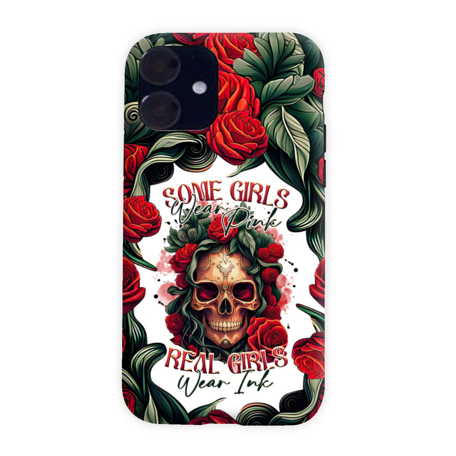 REAL GIRLS WEAR INK SKULL ROSE PHONE CASE - TLTR1407232