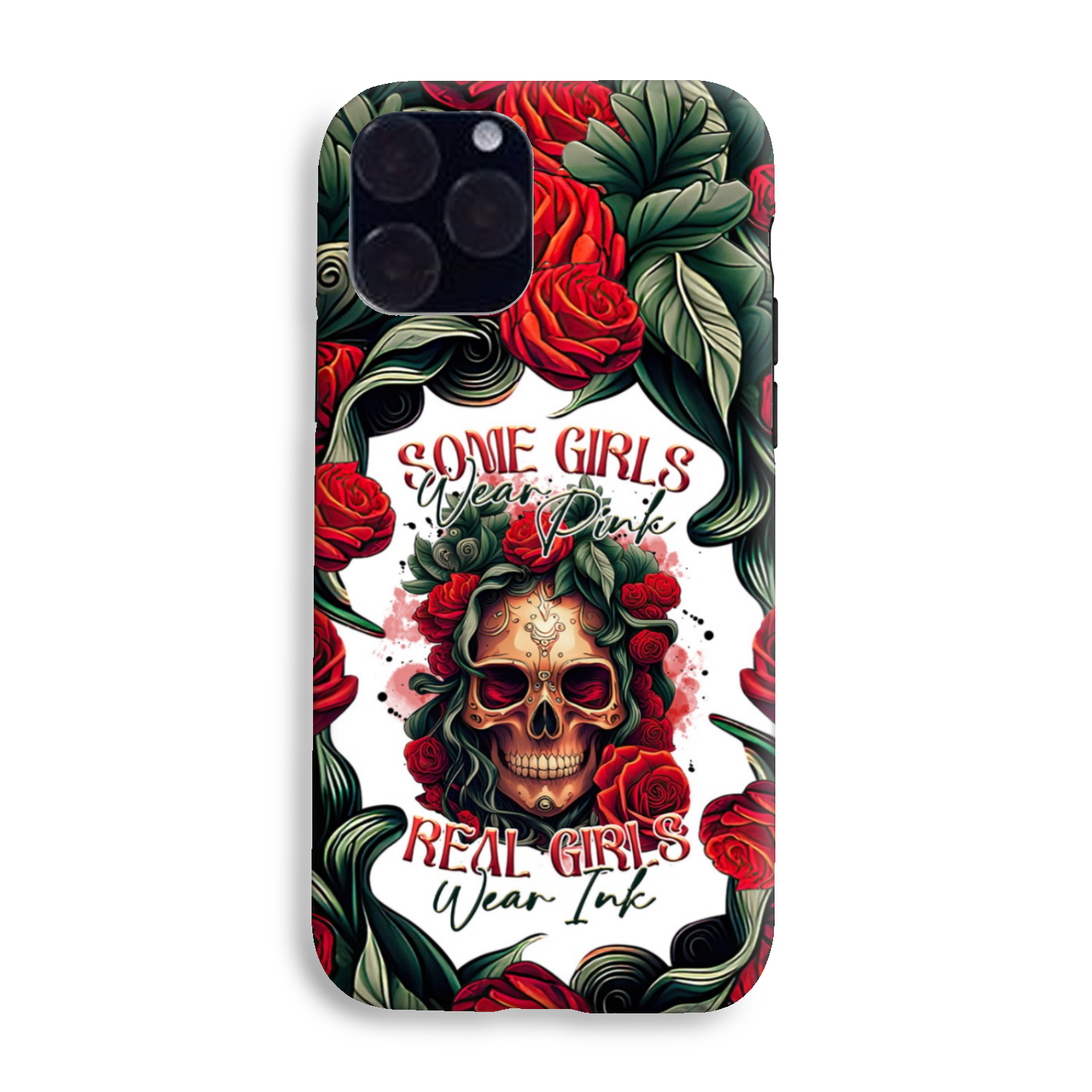 REAL GIRLS WEAR INK SKULL ROSE PHONE CASE - TLTR1407232