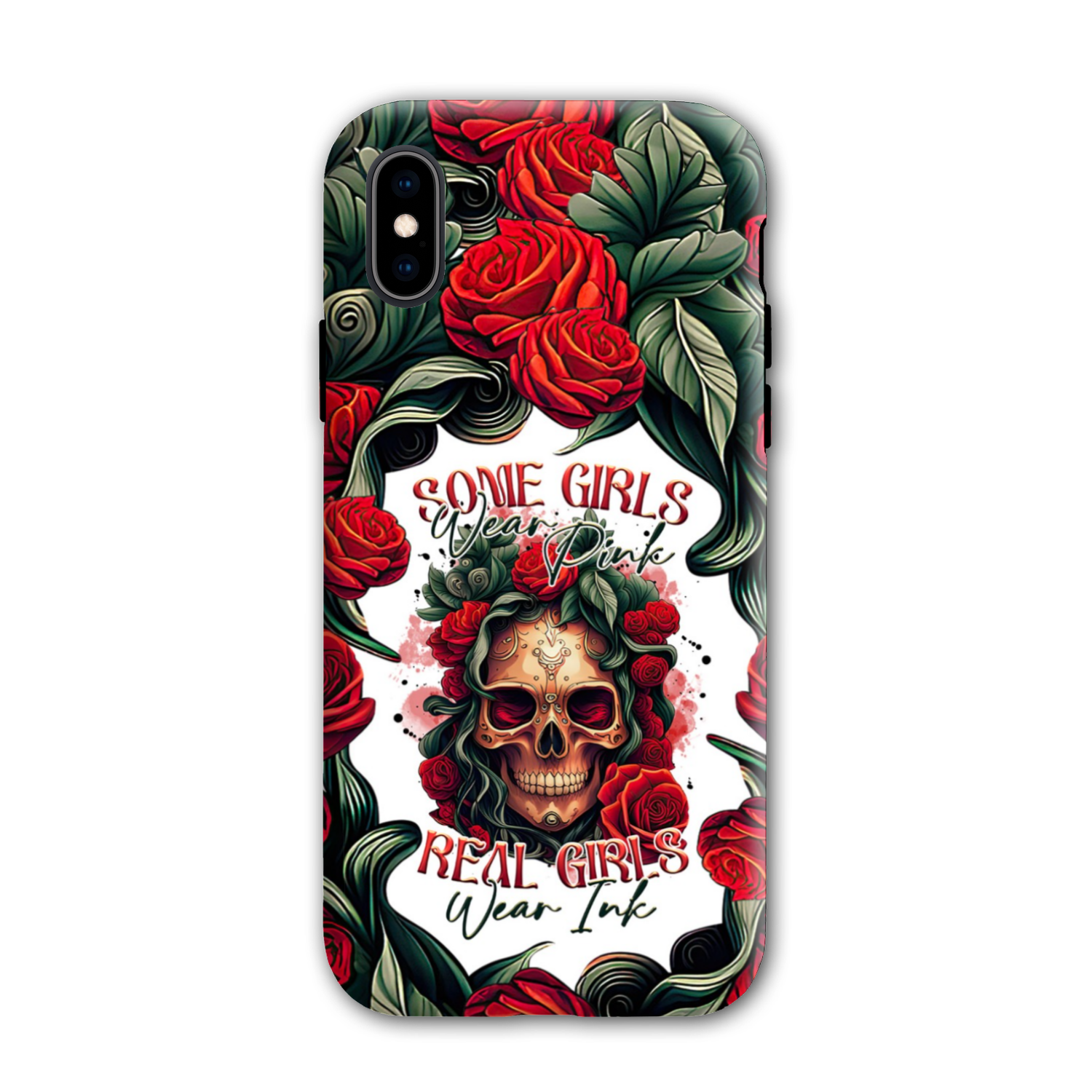 REAL GIRLS WEAR INK SKULL ROSE PHONE CASE - TLTR1407232