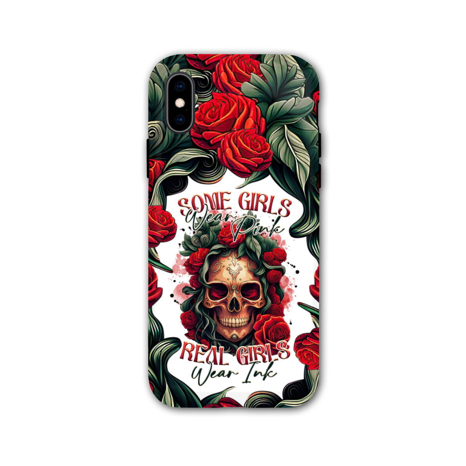 REAL GIRLS WEAR INK SKULL ROSE PHONE CASE - TLTR1407232