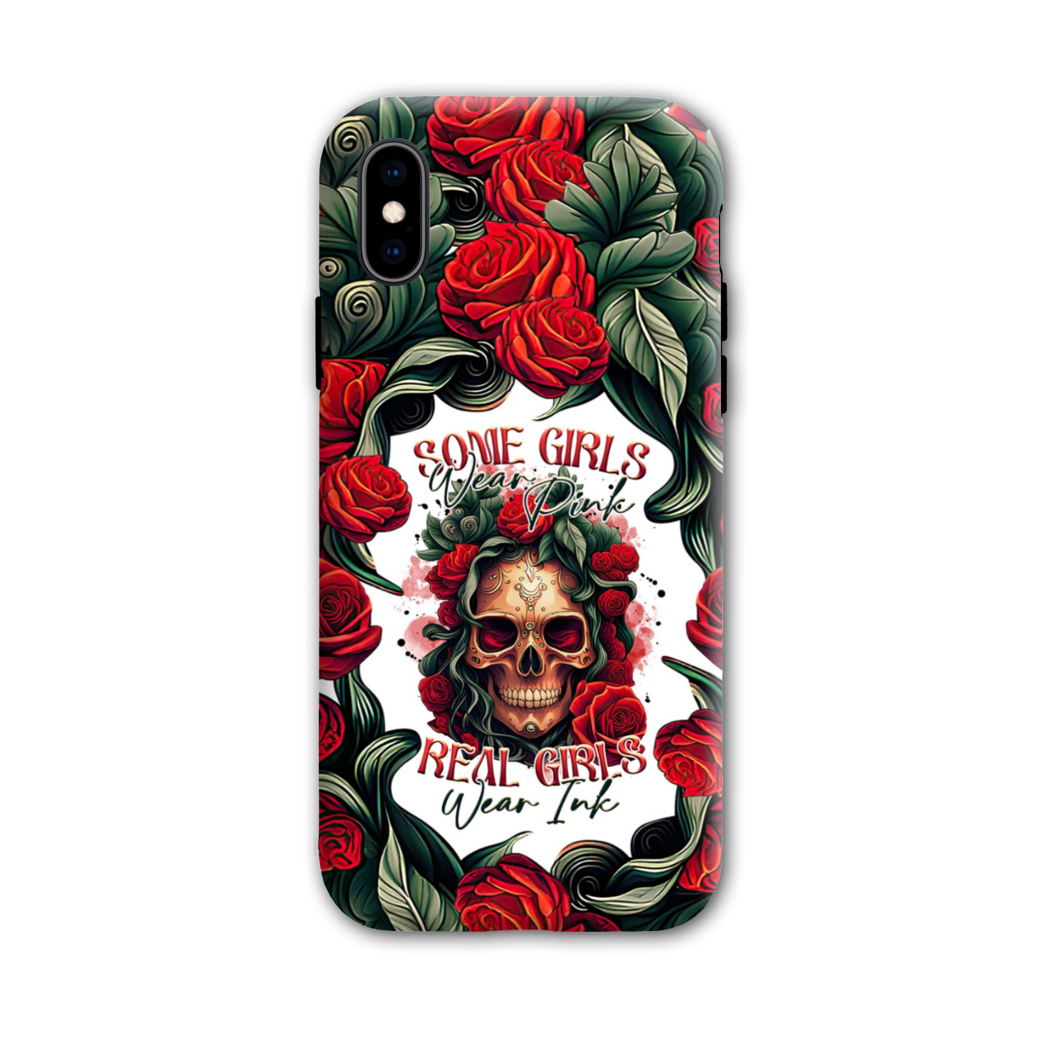 REAL GIRLS WEAR INK SKULL ROSE PHONE CASE - TLTR1407232