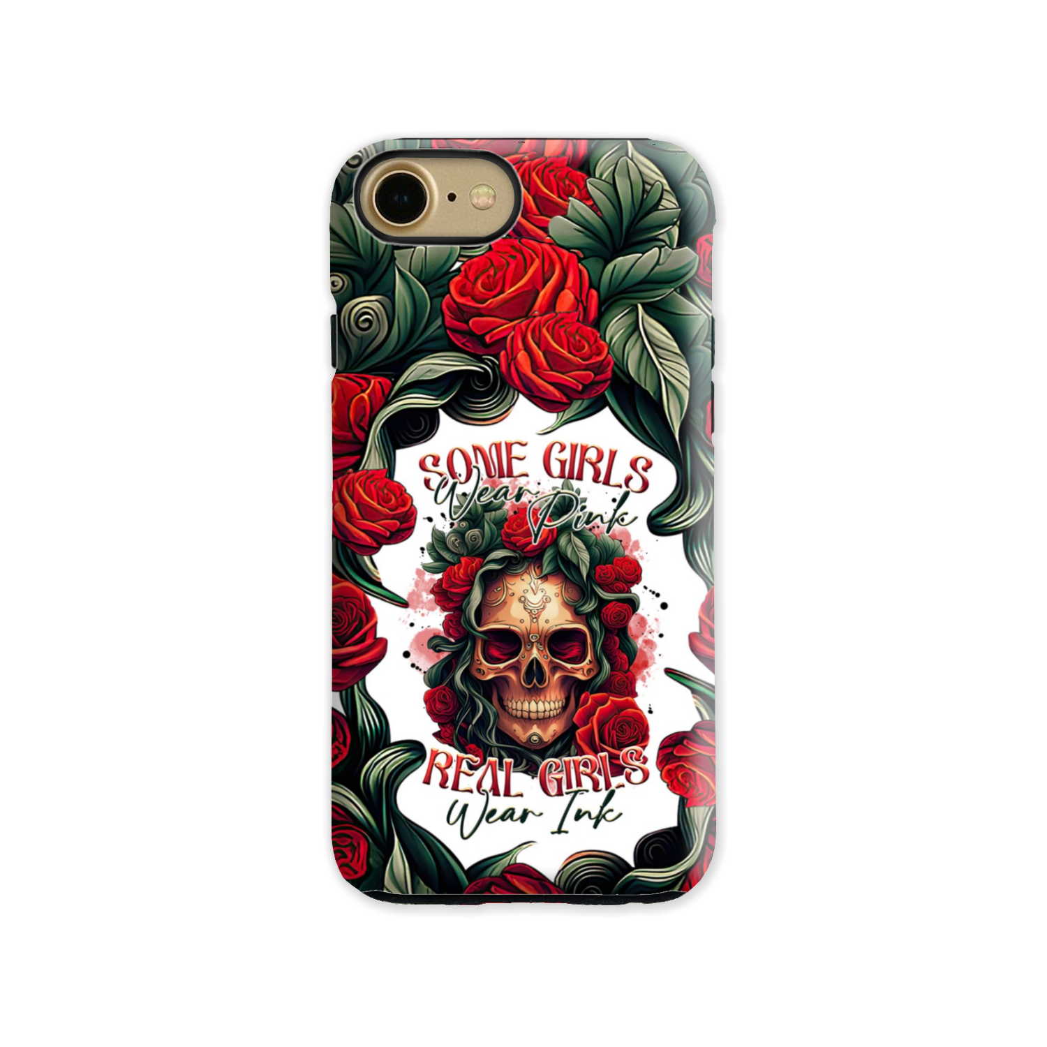 REAL GIRLS WEAR INK SKULL ROSE PHONE CASE - TLTR1407232