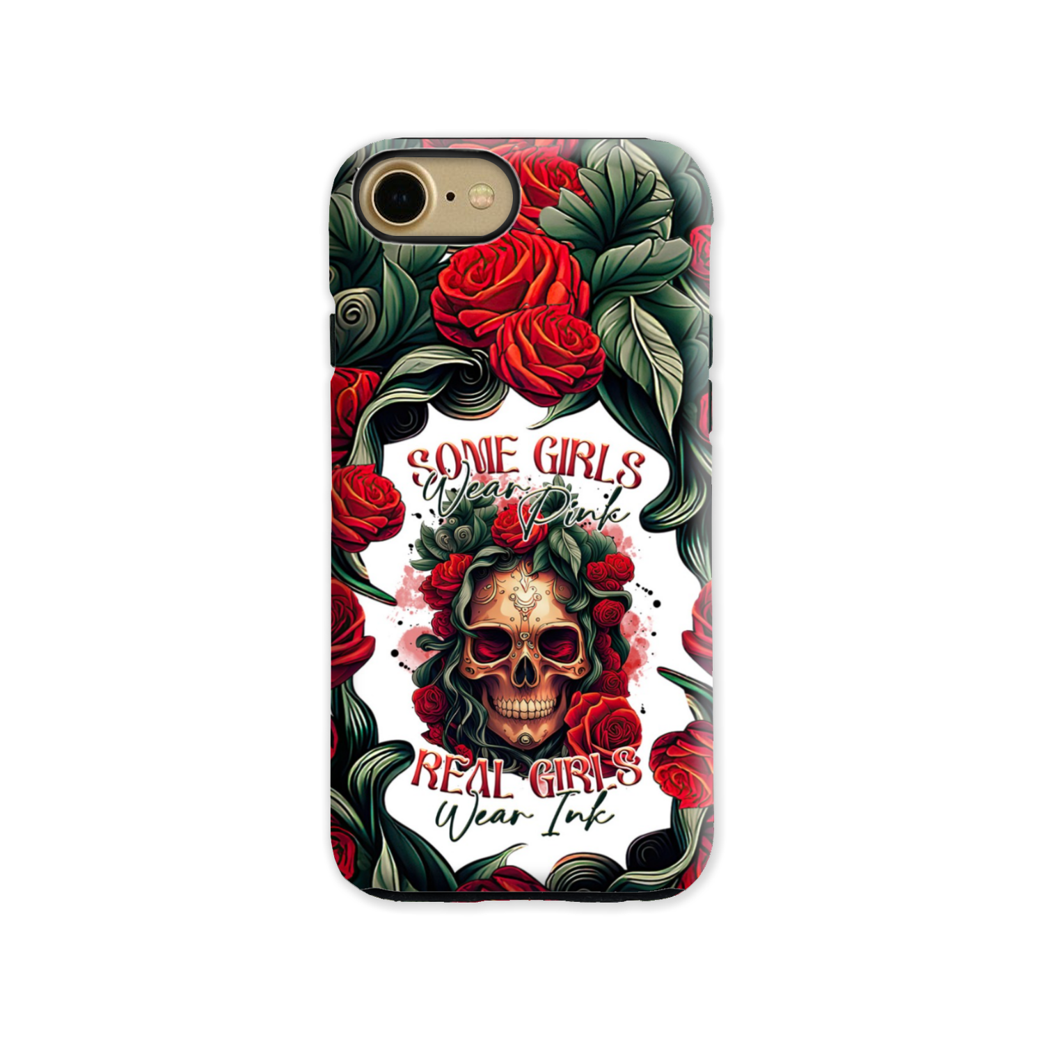 REAL GIRLS WEAR INK SKULL ROSE PHONE CASE - TLTR1407232