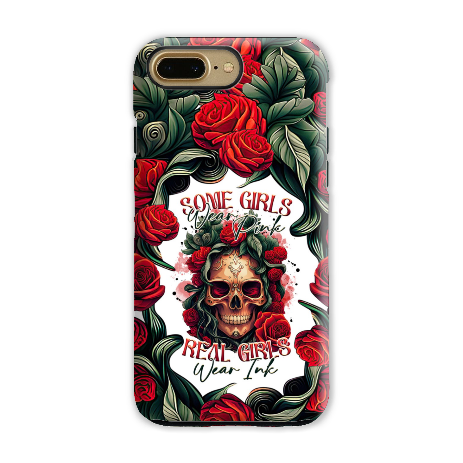 REAL GIRLS WEAR INK SKULL ROSE PHONE CASE - TLTR1407232