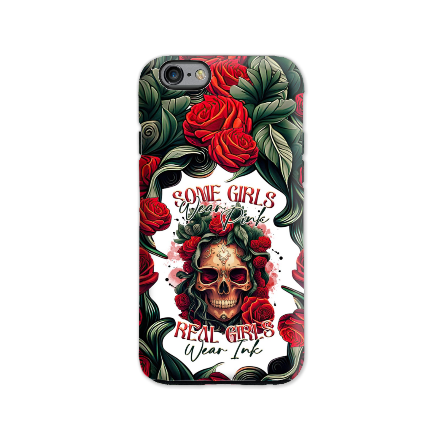 REAL GIRLS WEAR INK SKULL ROSE PHONE CASE - TLTR1407232