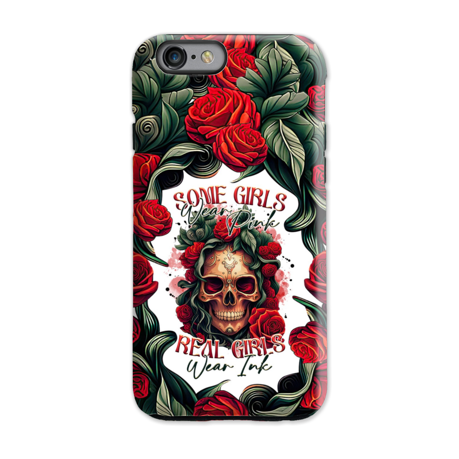 REAL GIRLS WEAR INK SKULL ROSE PHONE CASE - TLTR1407232