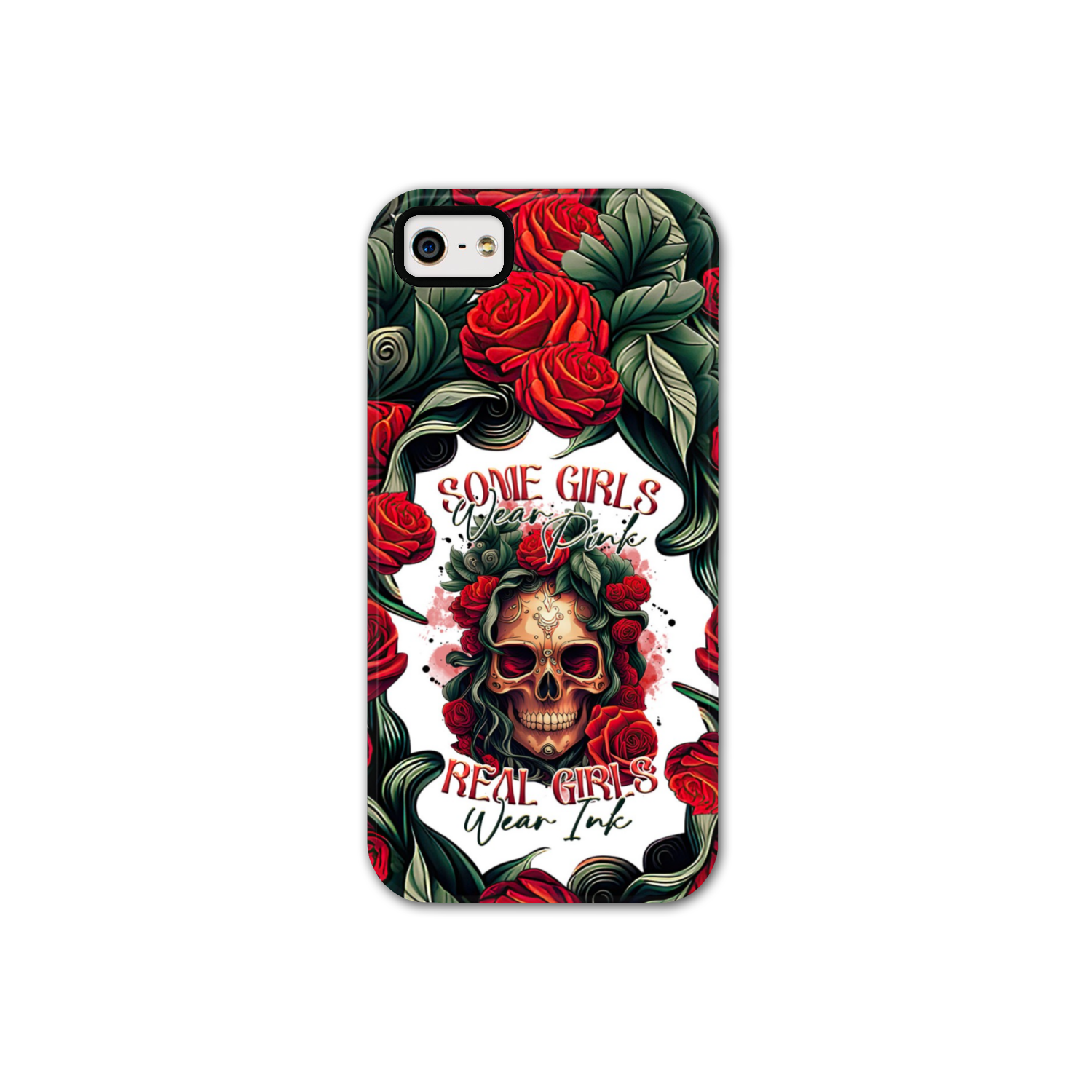 REAL GIRLS WEAR INK SKULL ROSE PHONE CASE - TLTR1407232