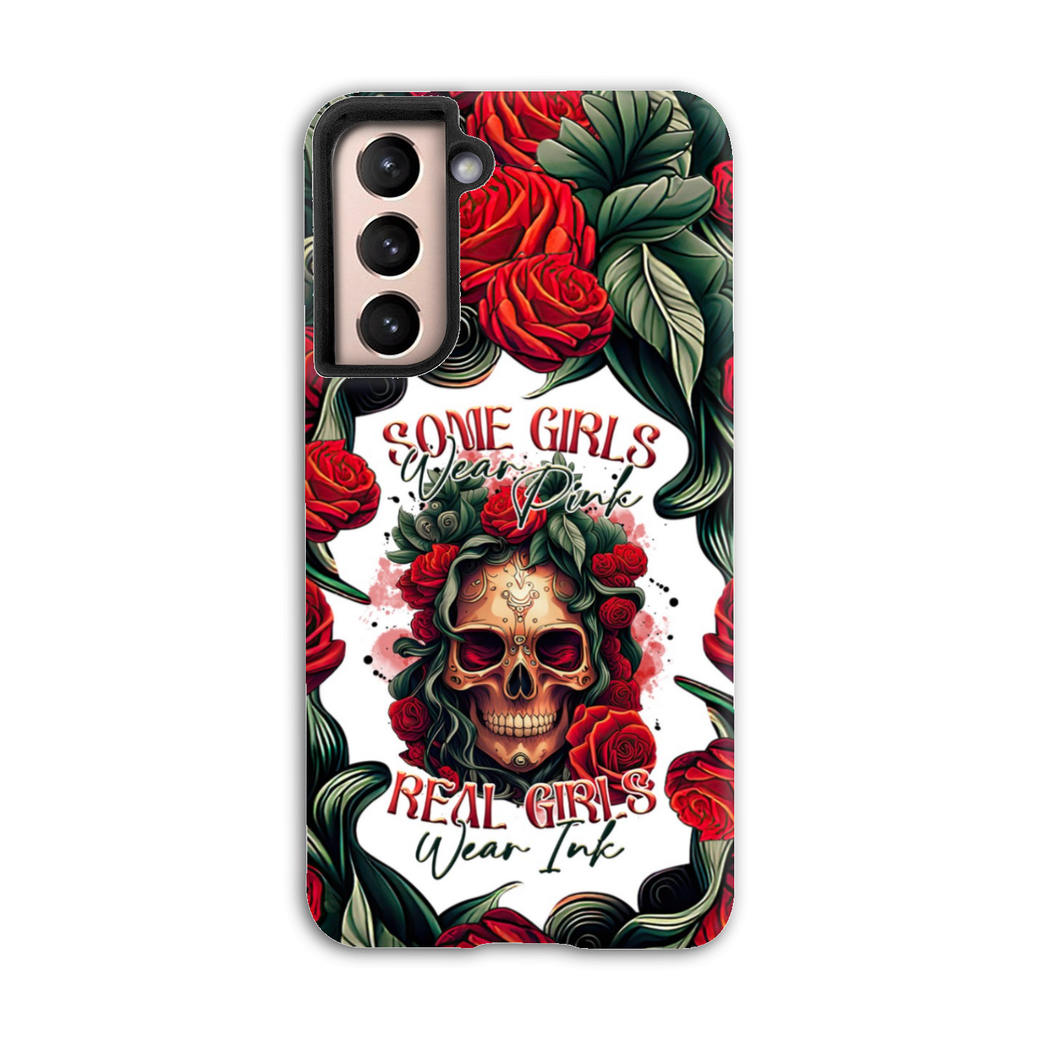 REAL GIRLS WEAR INK SKULL ROSE PHONE CASE - TLTR1407232