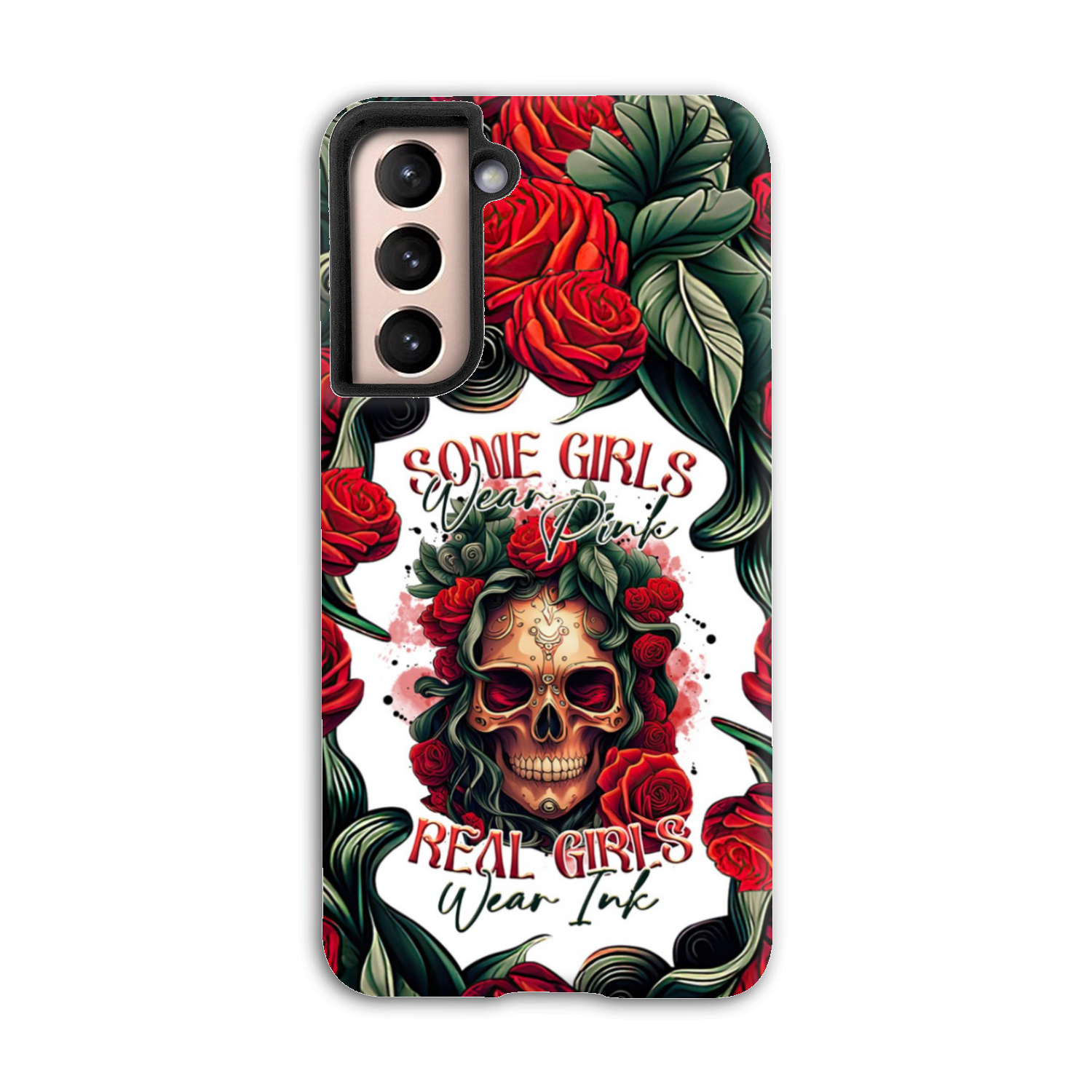 REAL GIRLS WEAR INK SKULL ROSE PHONE CASE - TLTR1407232