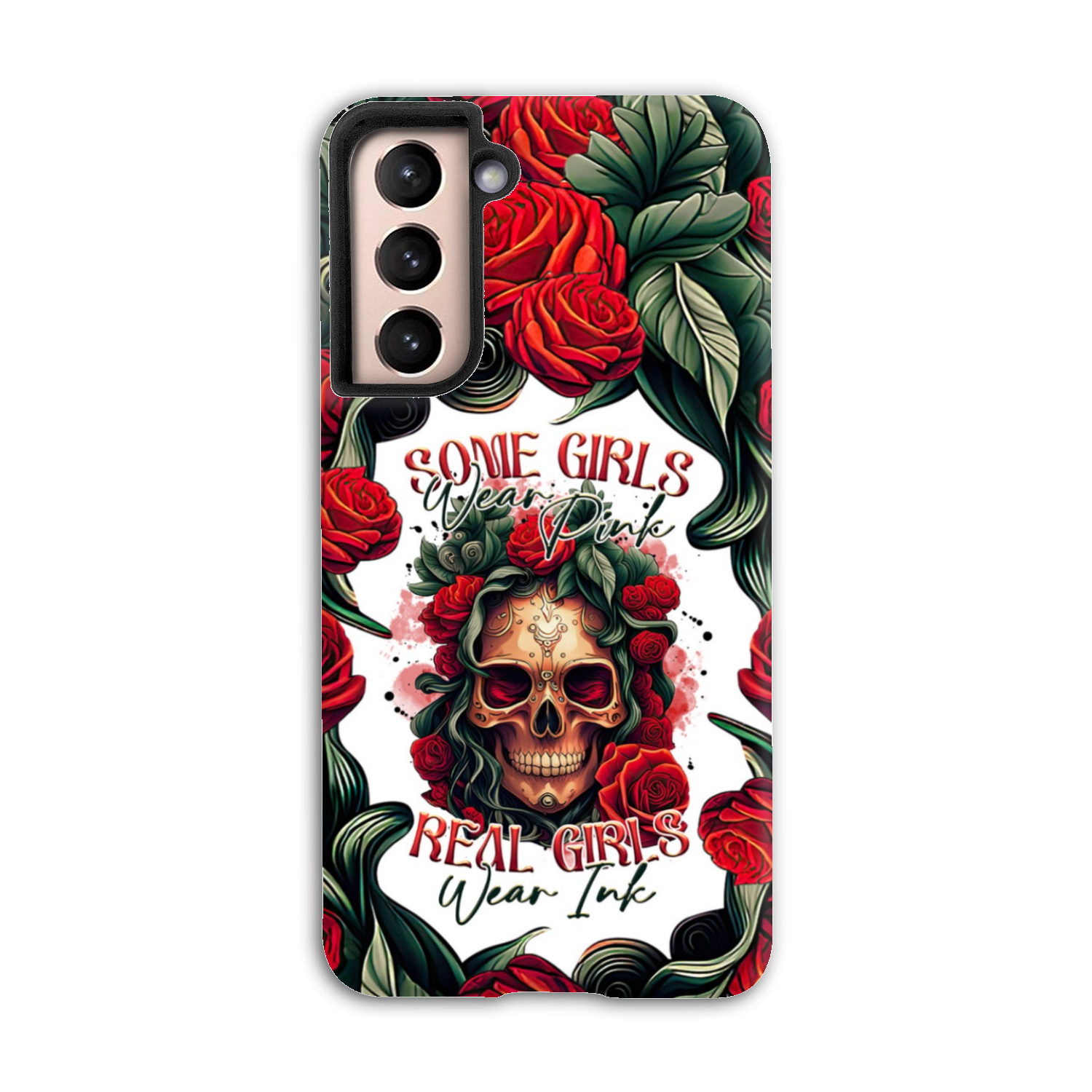 REAL GIRLS WEAR INK SKULL ROSE PHONE CASE - TLTR1407232