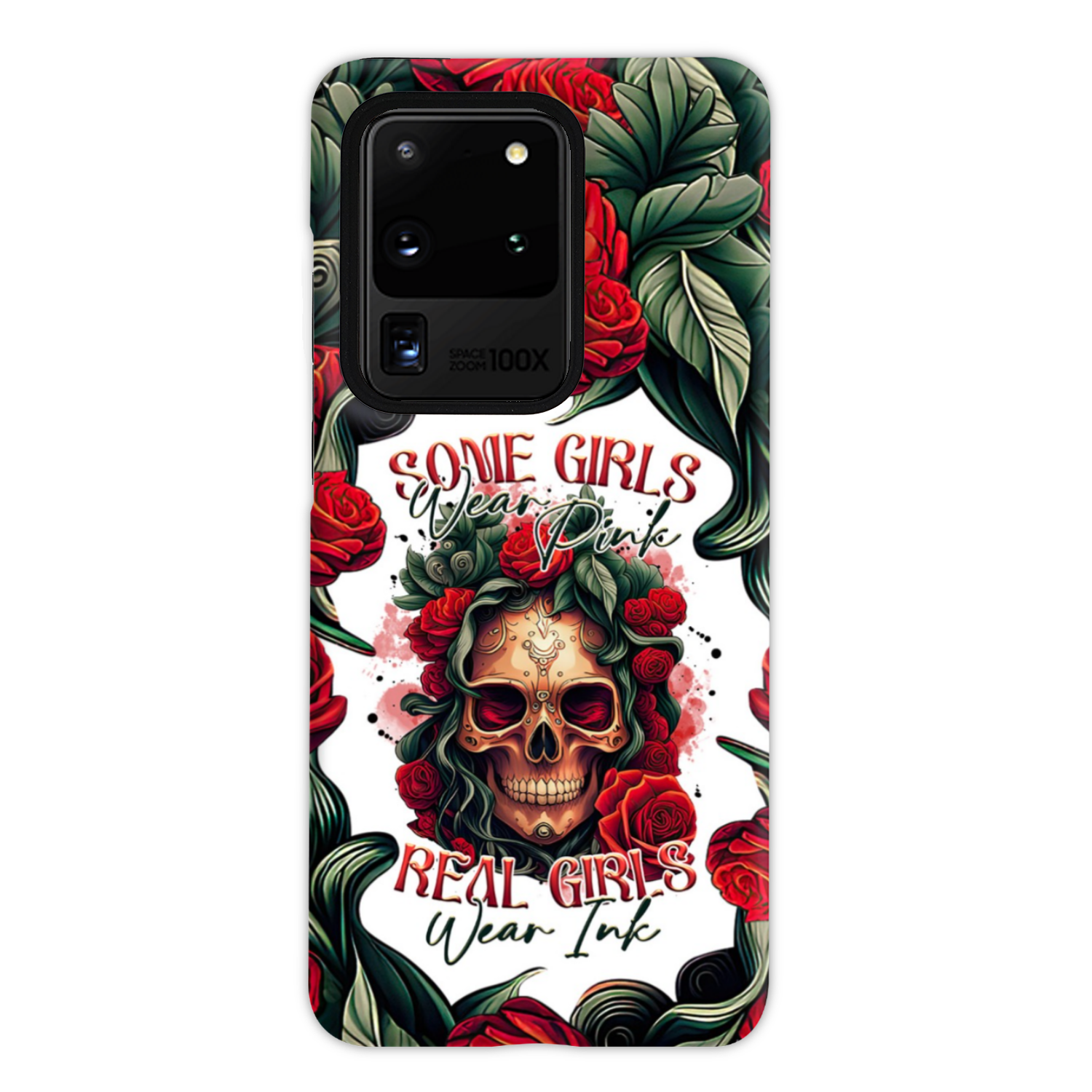 REAL GIRLS WEAR INK SKULL ROSE PHONE CASE - TLTR1407232