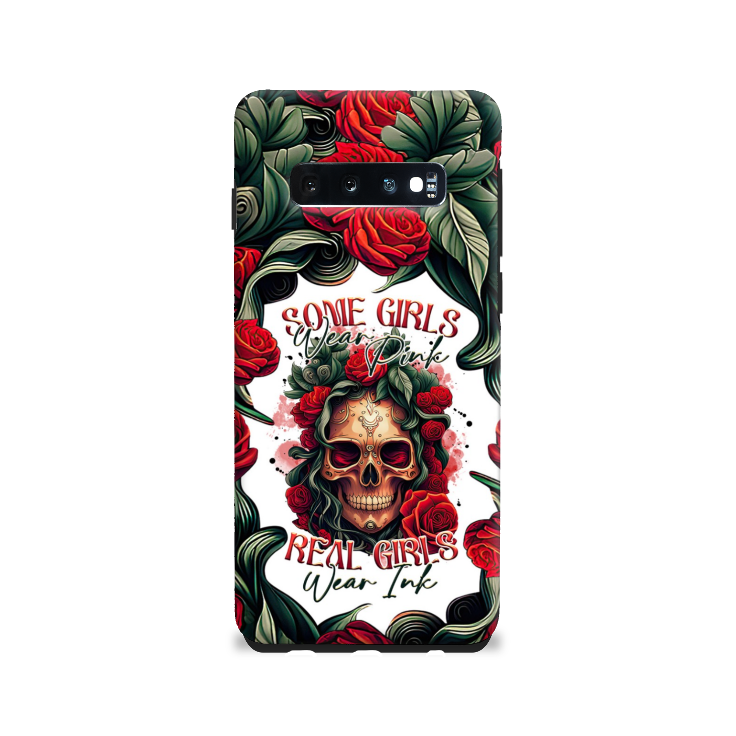 REAL GIRLS WEAR INK SKULL ROSE PHONE CASE - TLTR1407232