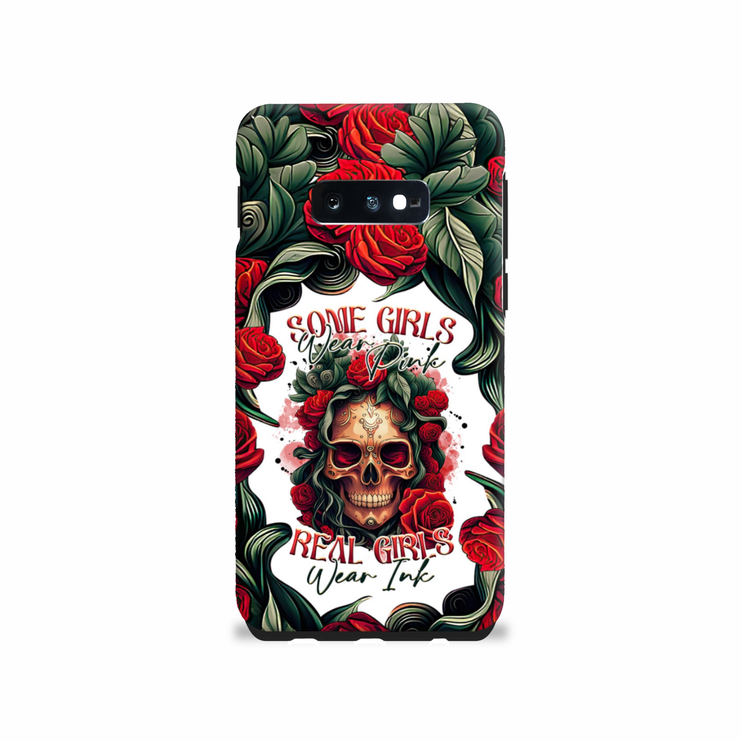 REAL GIRLS WEAR INK SKULL ROSE PHONE CASE - TLTR1407232