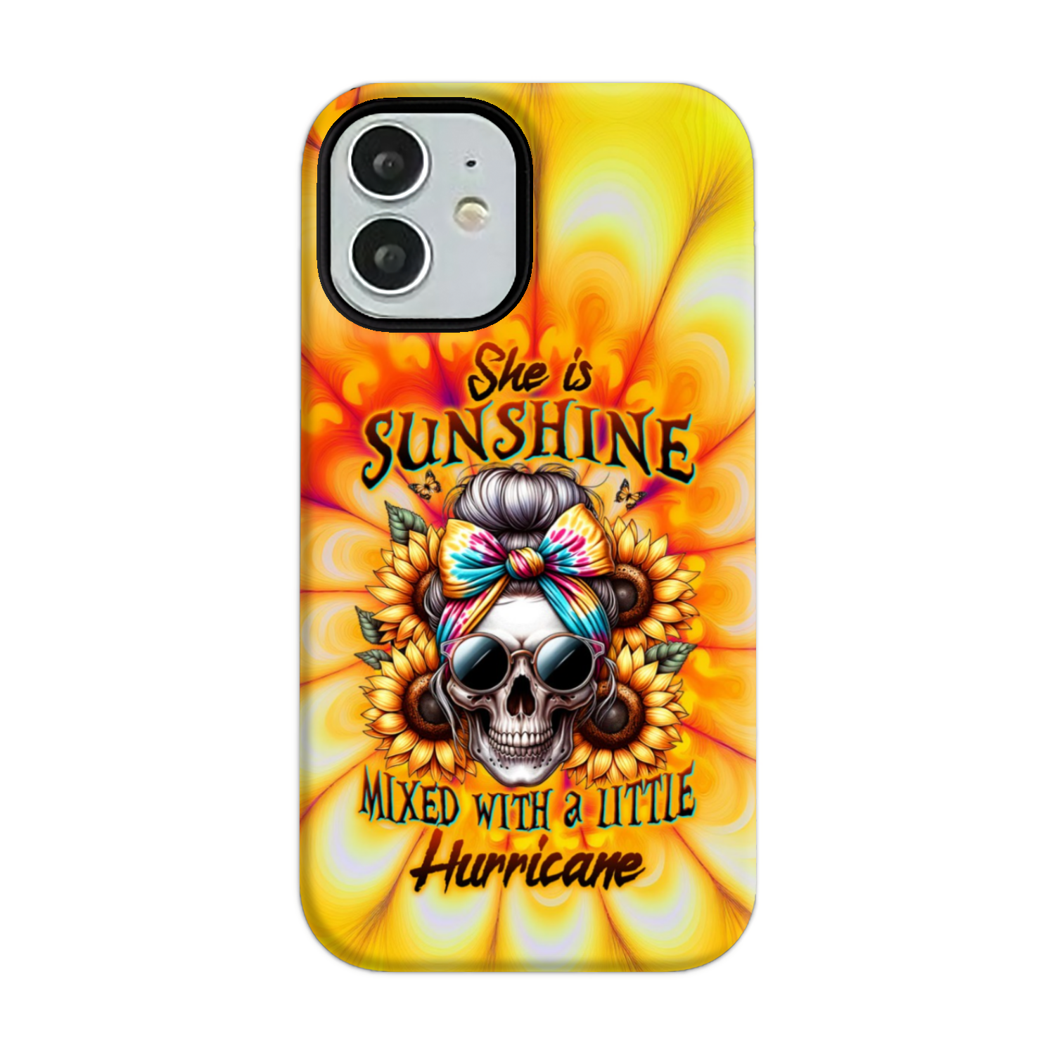 SHE IS SUNSHINE SKULL TIE DYE PHONE CASE - TLTW0711231