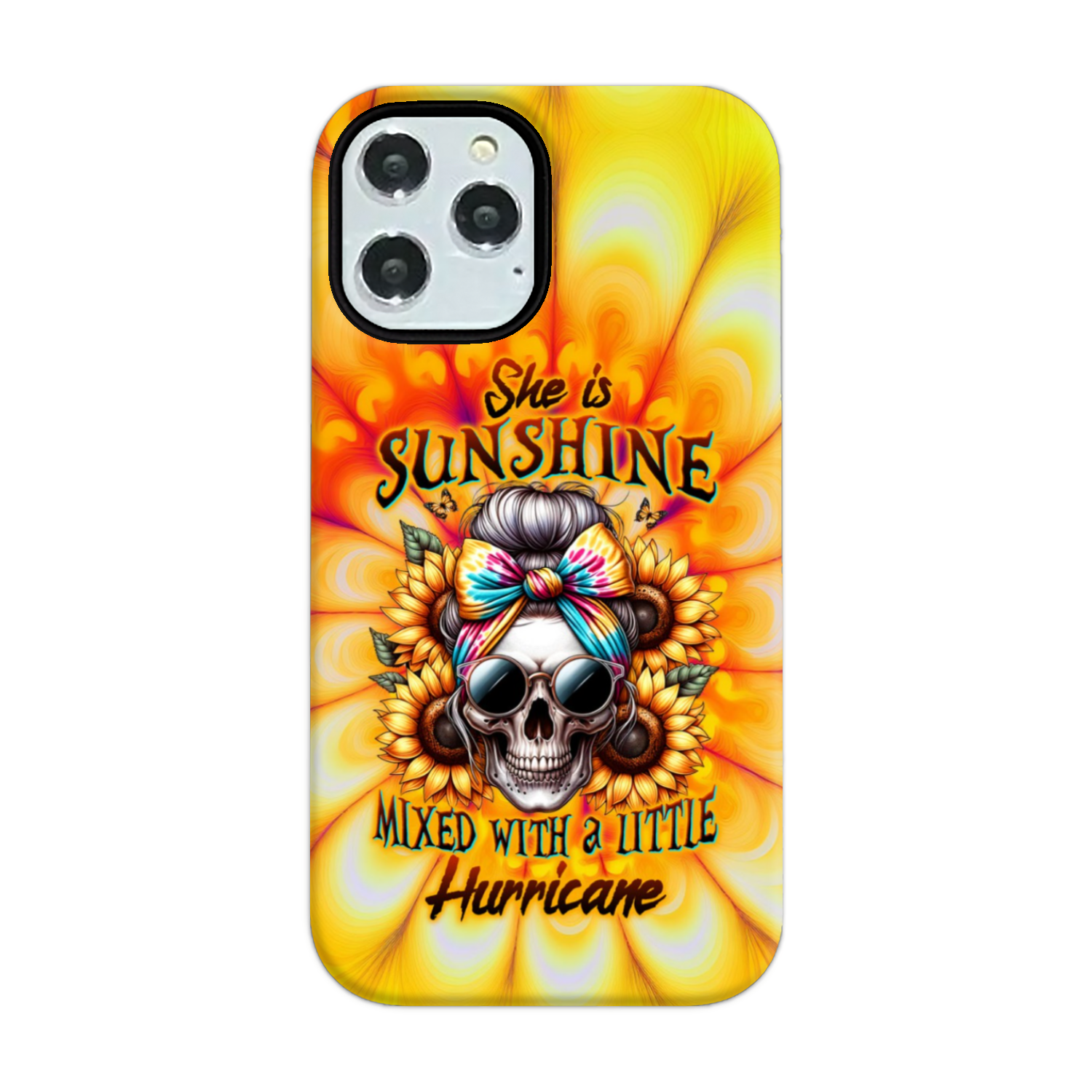 SHE IS SUNSHINE SKULL TIE DYE PHONE CASE - TLTW0711231