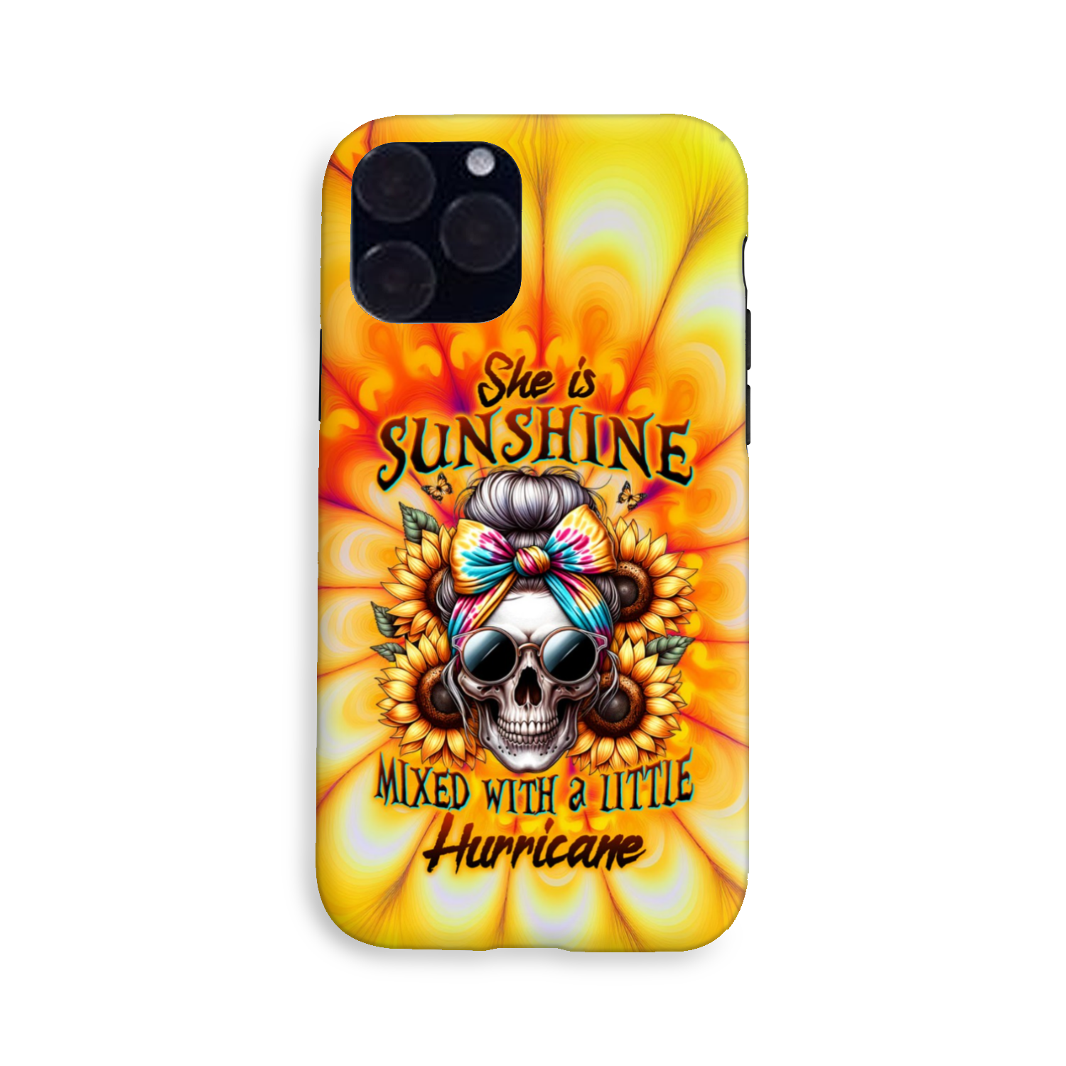 SHE IS SUNSHINE SKULL TIE DYE PHONE CASE - TLTW0711231