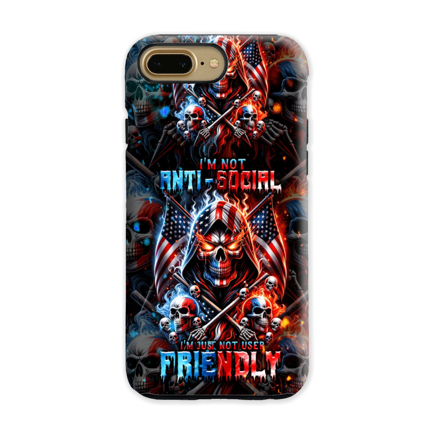 I'M NOT ANTI-SOCIAL MAD SKULL PHONE CASE - TLNT2711237