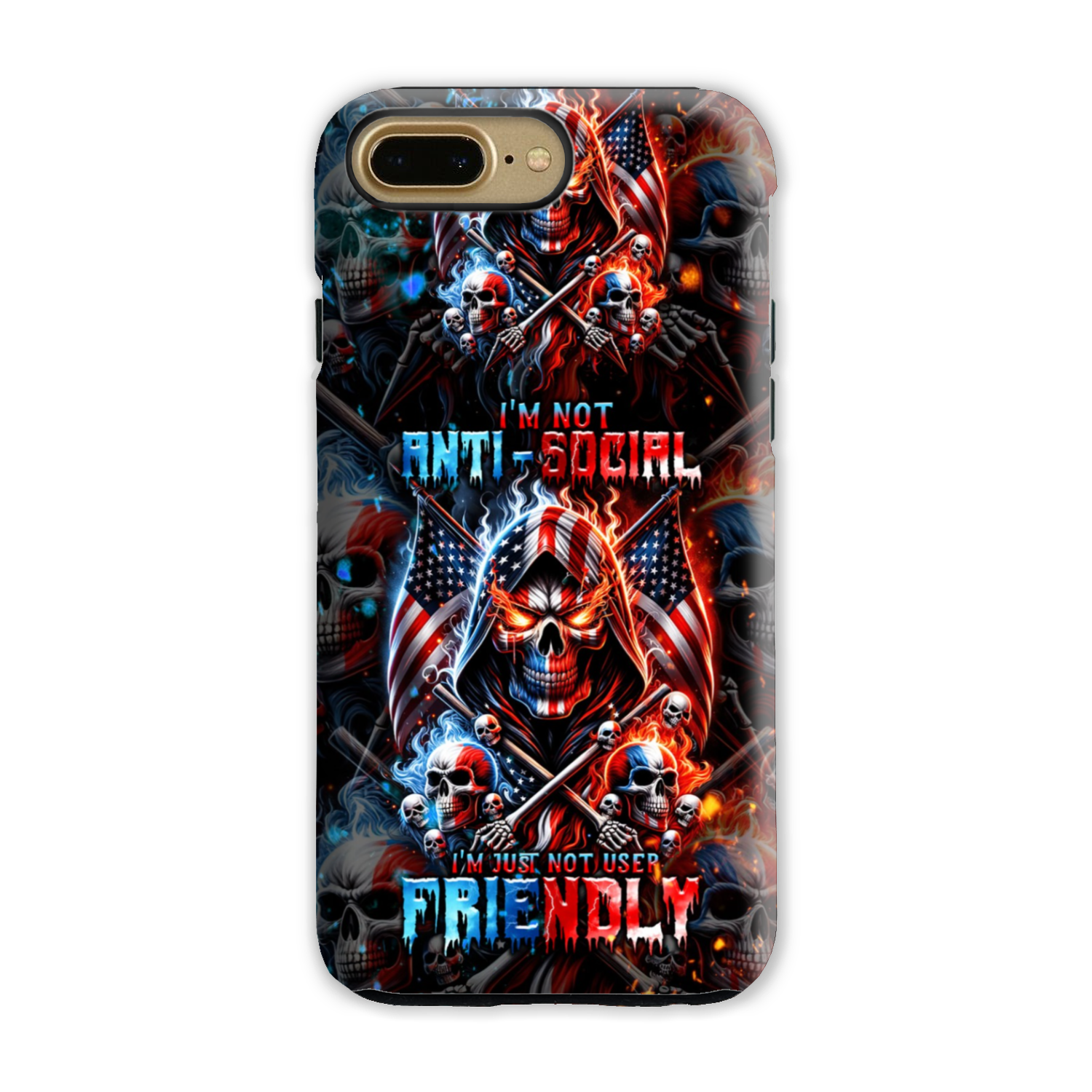 I'M NOT ANTI-SOCIAL MAD SKULL PHONE CASE - TLNT2711237