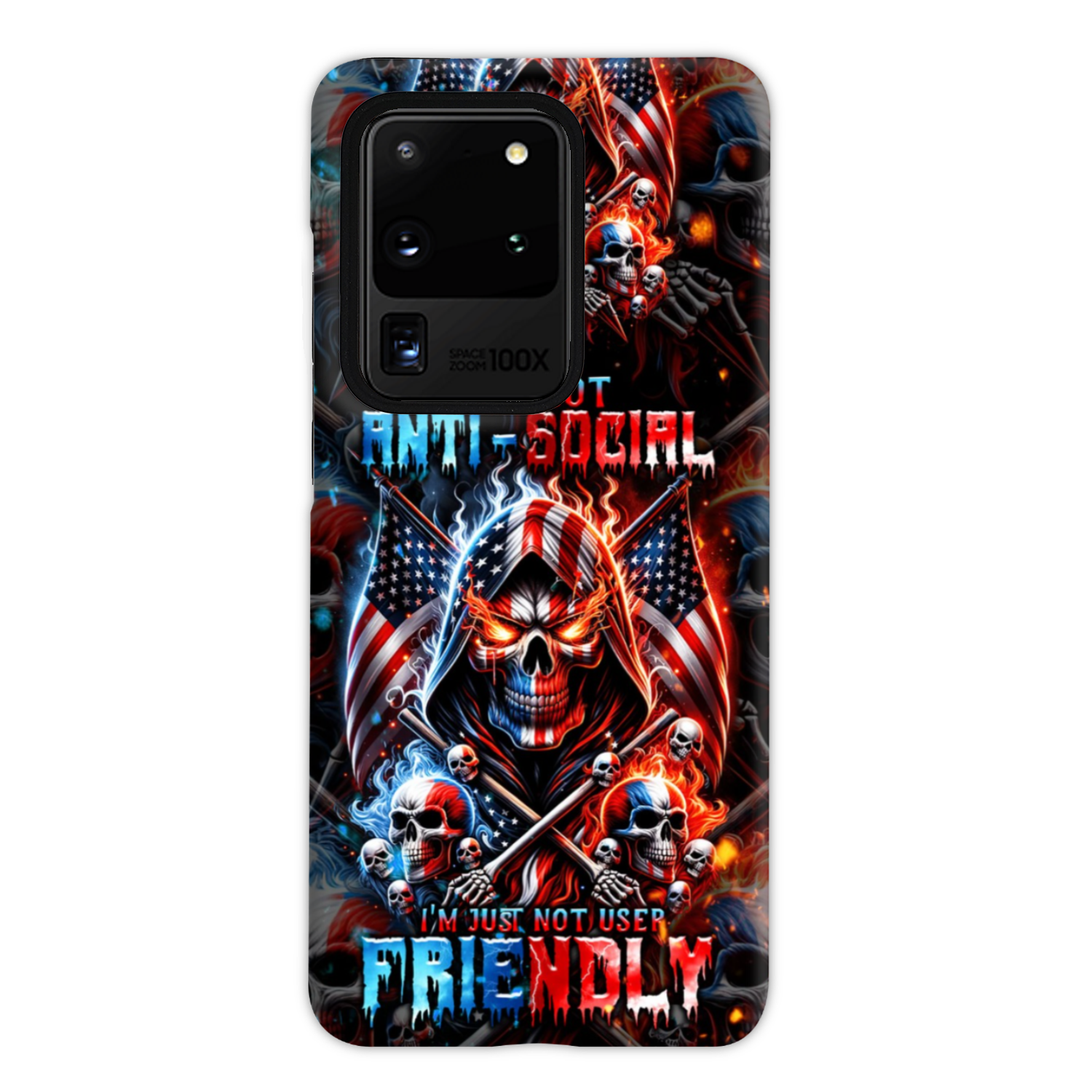 I'M NOT ANTI-SOCIAL MAD SKULL PHONE CASE - TLNT2711237