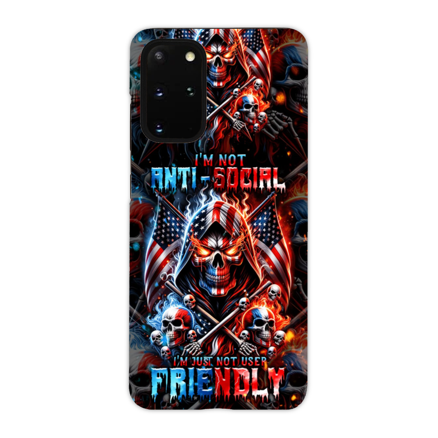 I'M NOT ANTI-SOCIAL MAD SKULL PHONE CASE - TLNT2711237