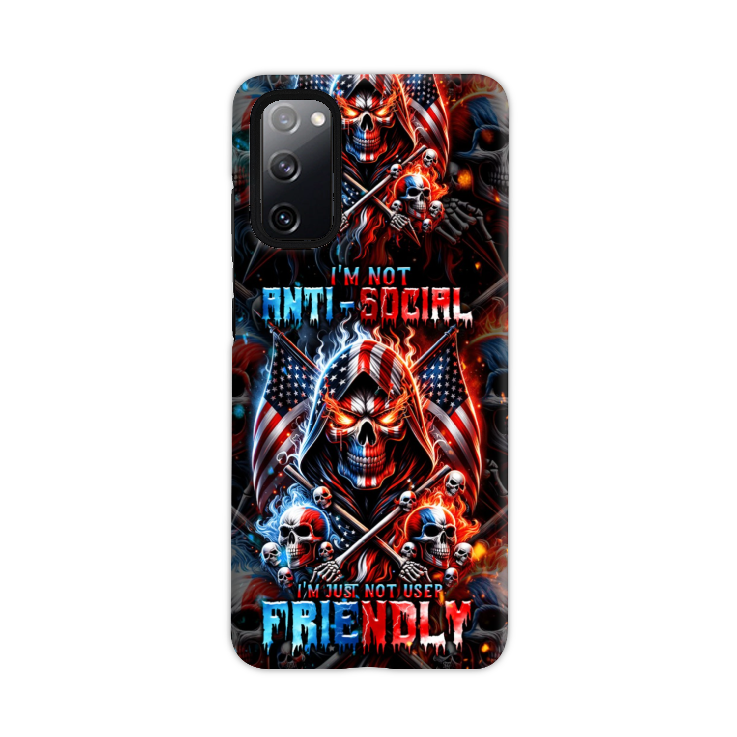 I'M NOT ANTI-SOCIAL MAD SKULL PHONE CASE - TLNT2711237