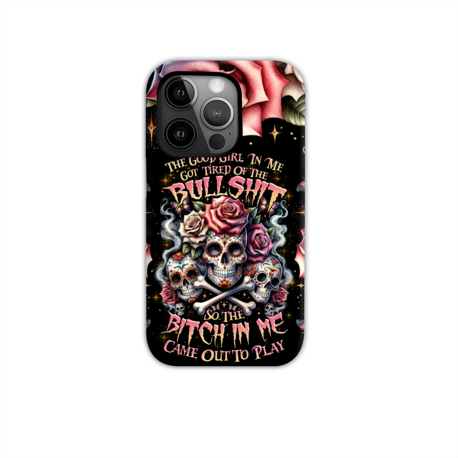 THE GOOD GIRL IN ME BONES SUGAR SKULL PHONE CASE - TLNZ2201243